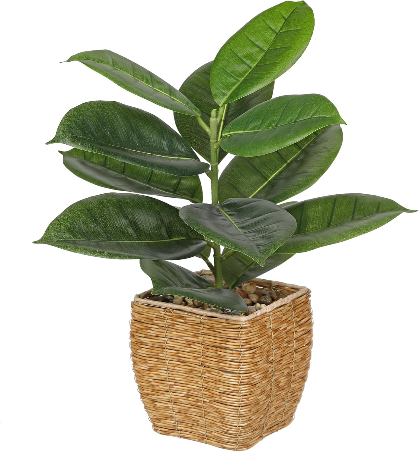 Briful Artificial Oak Plant in Rattan Basket