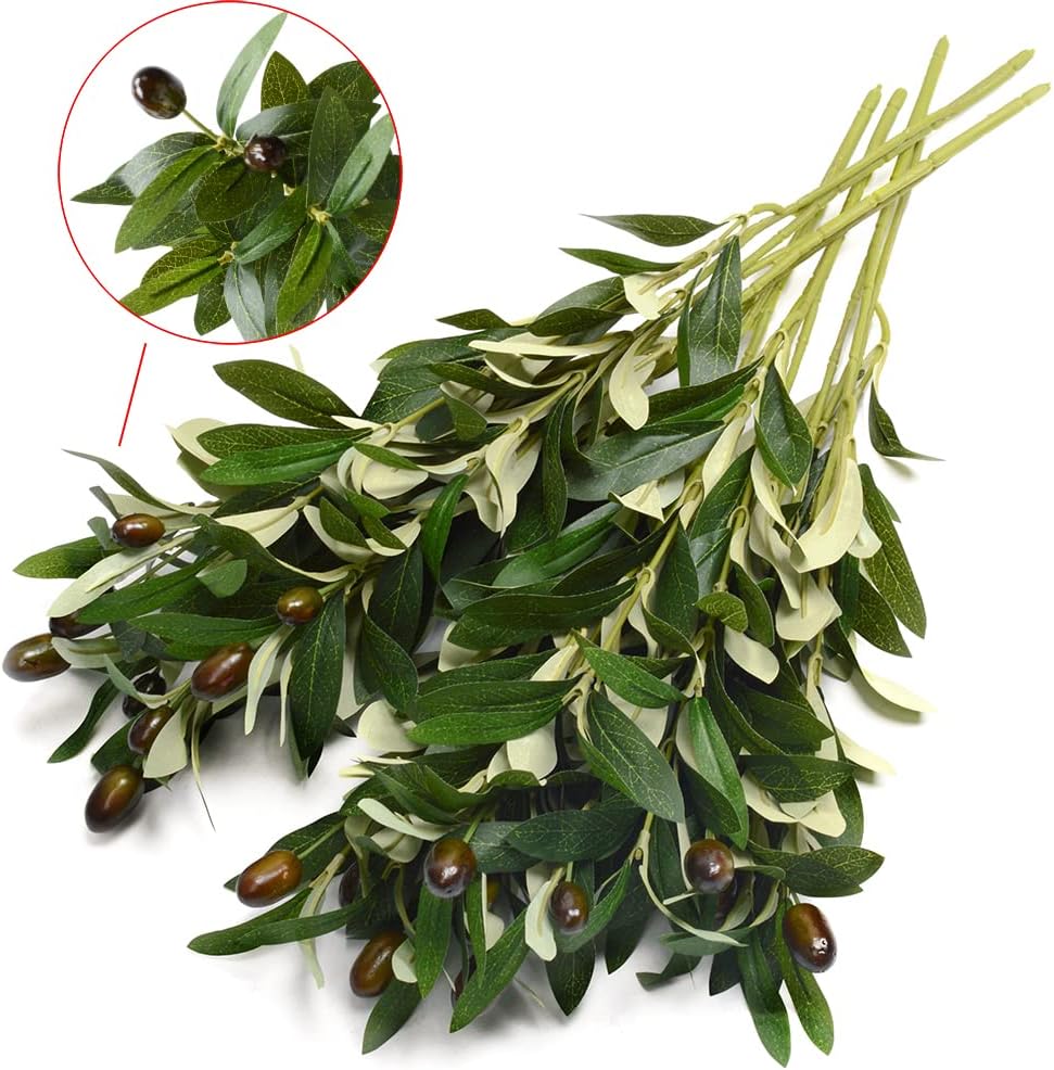 DVGUN 5 Pack Artificial Olive Branches Silk Plants