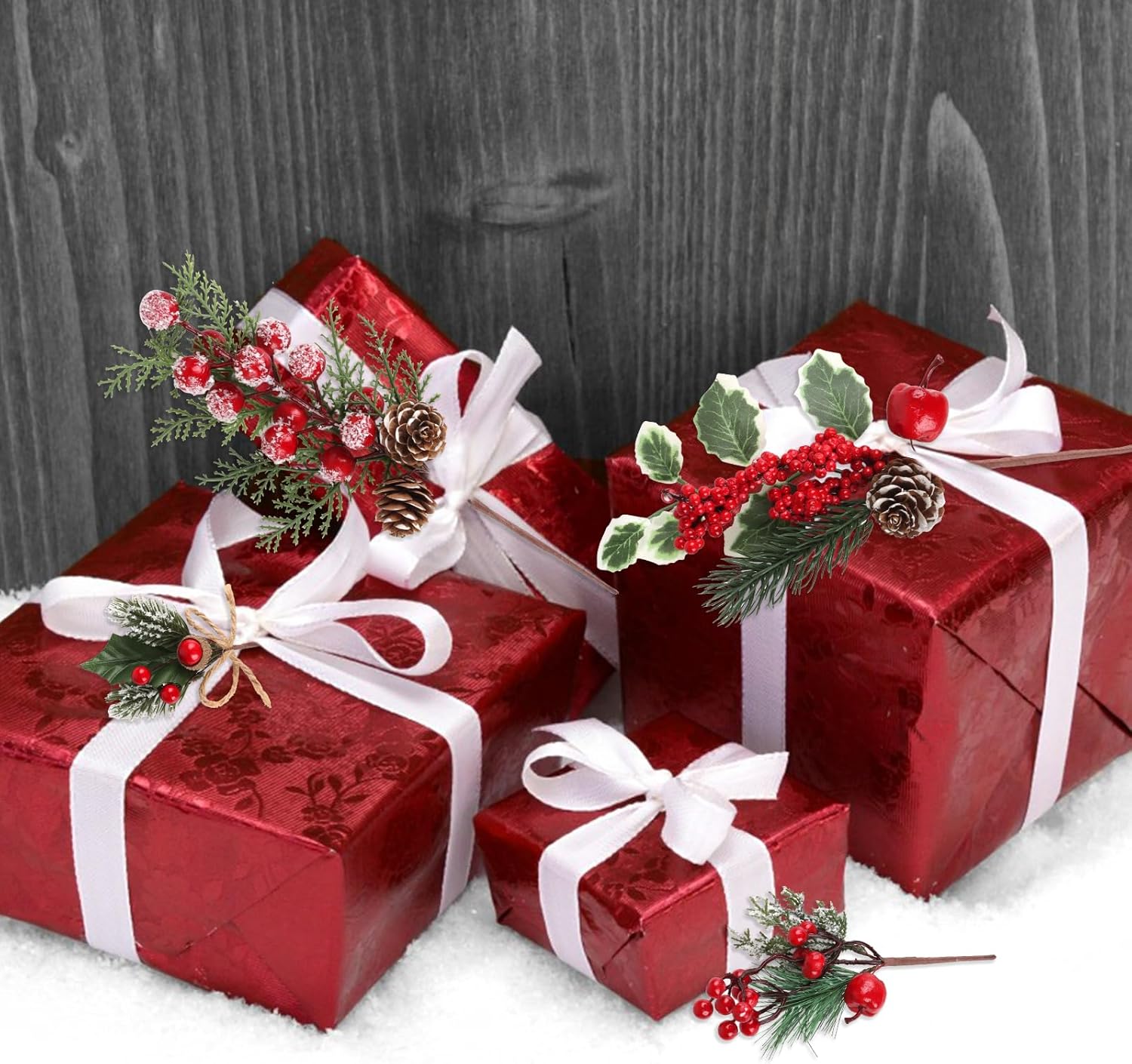 20 Pcs Artificial Christmas Tree Picks with 20 Styles