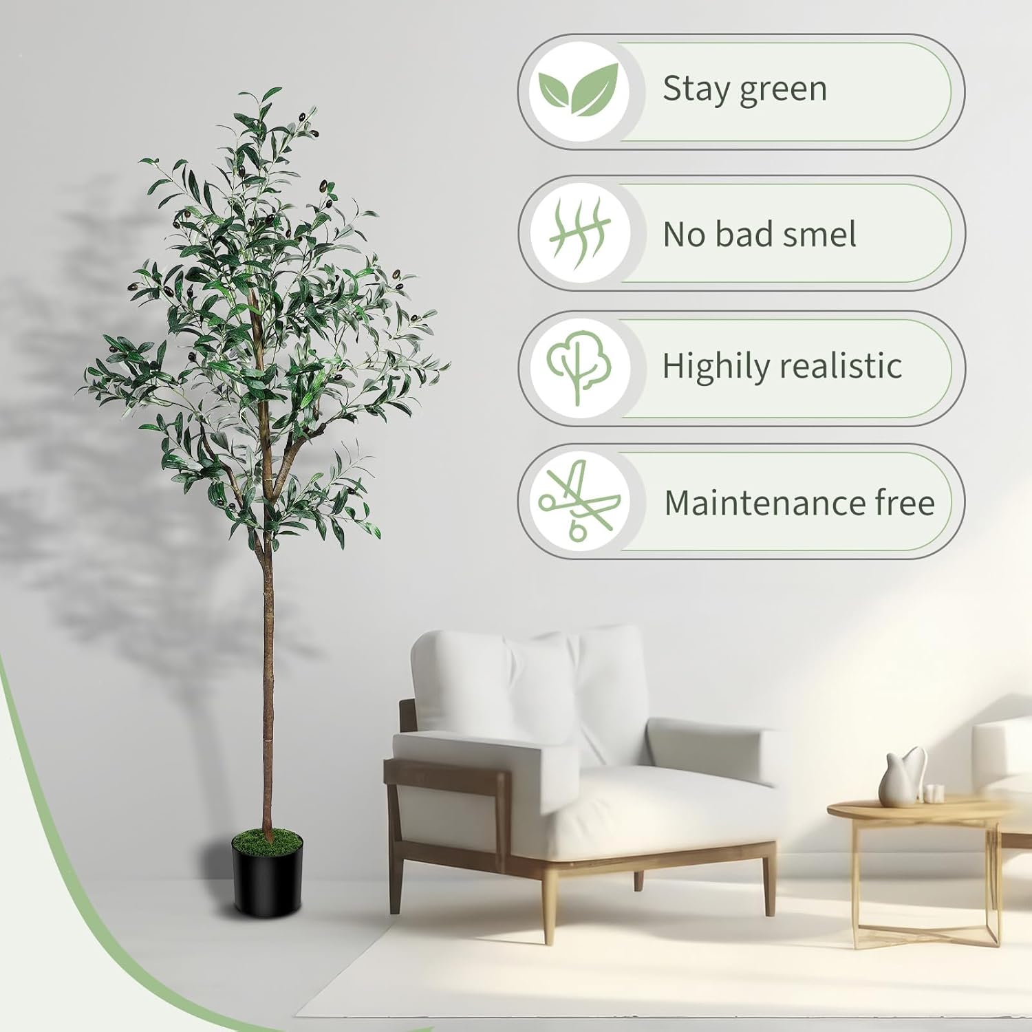 DIIGER 6FT Artificial Olive Tree with Fruits and Leaves