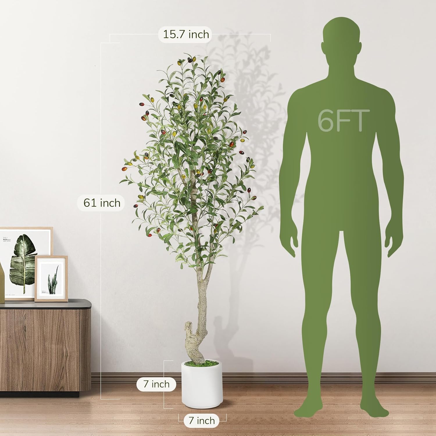 5ft Artificial Olive Tree with 72 Fruits and 864 Leaves 2 Pack