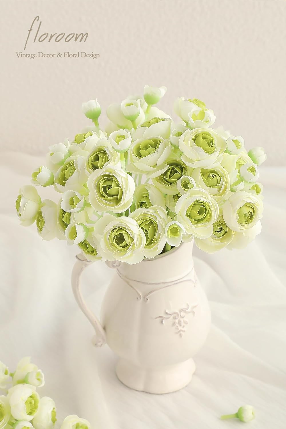 Floroom Mini Ranunculus Artificial Flowers 18 Pcs