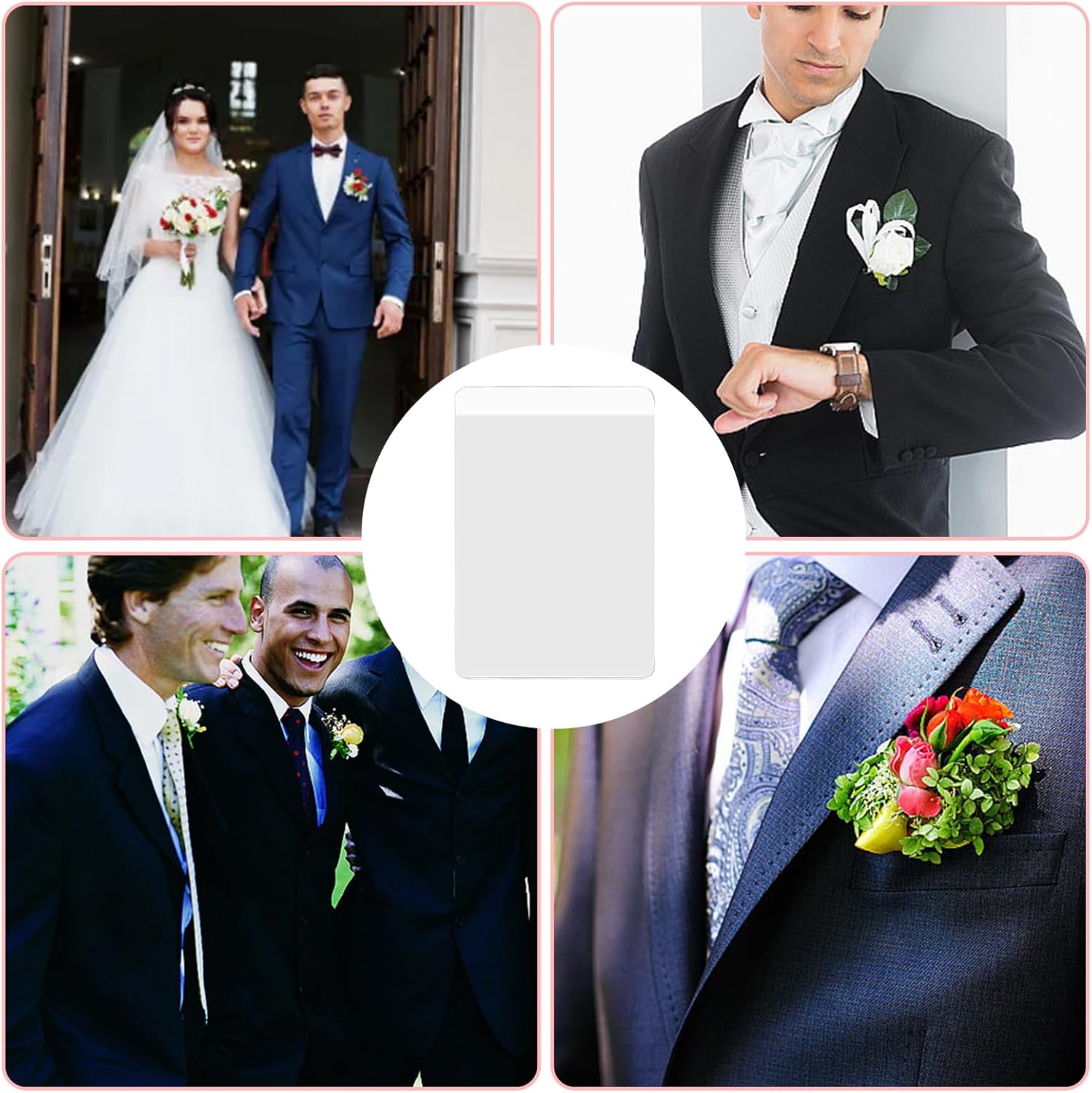CANIPHA 20Pcs Clear Pocket Boutonniere Holder