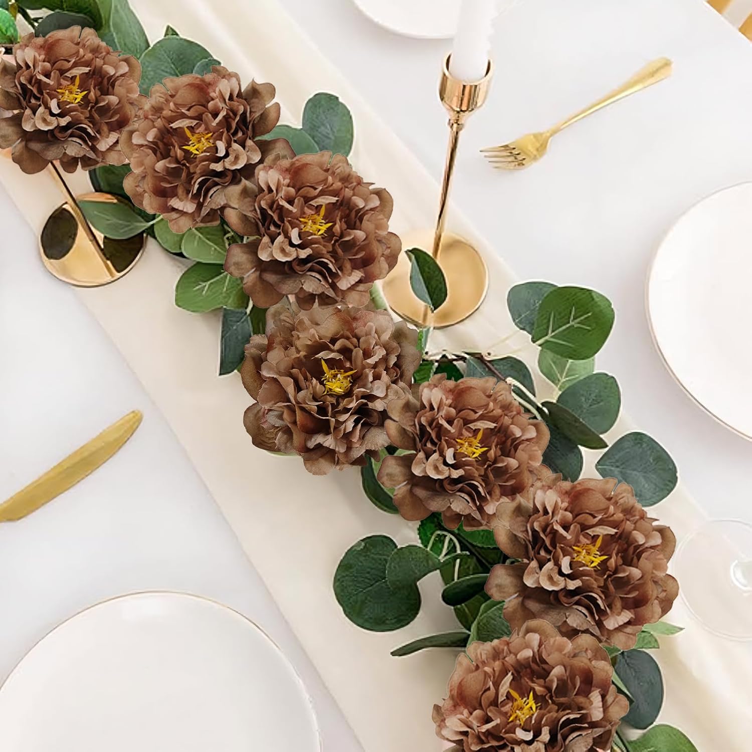20pcs 5 Inch Artificial Peonies with 6 Inch Stems