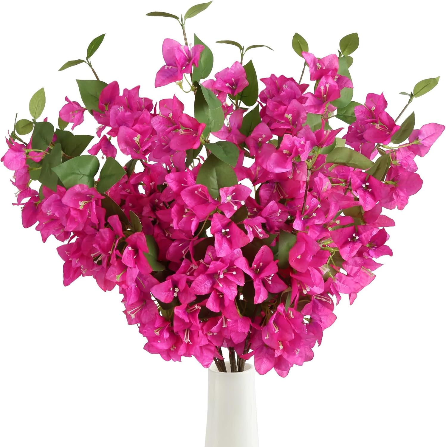 INSUNSIX 12PCS Long Stem Pink Artificial Bougainvillea Flowers