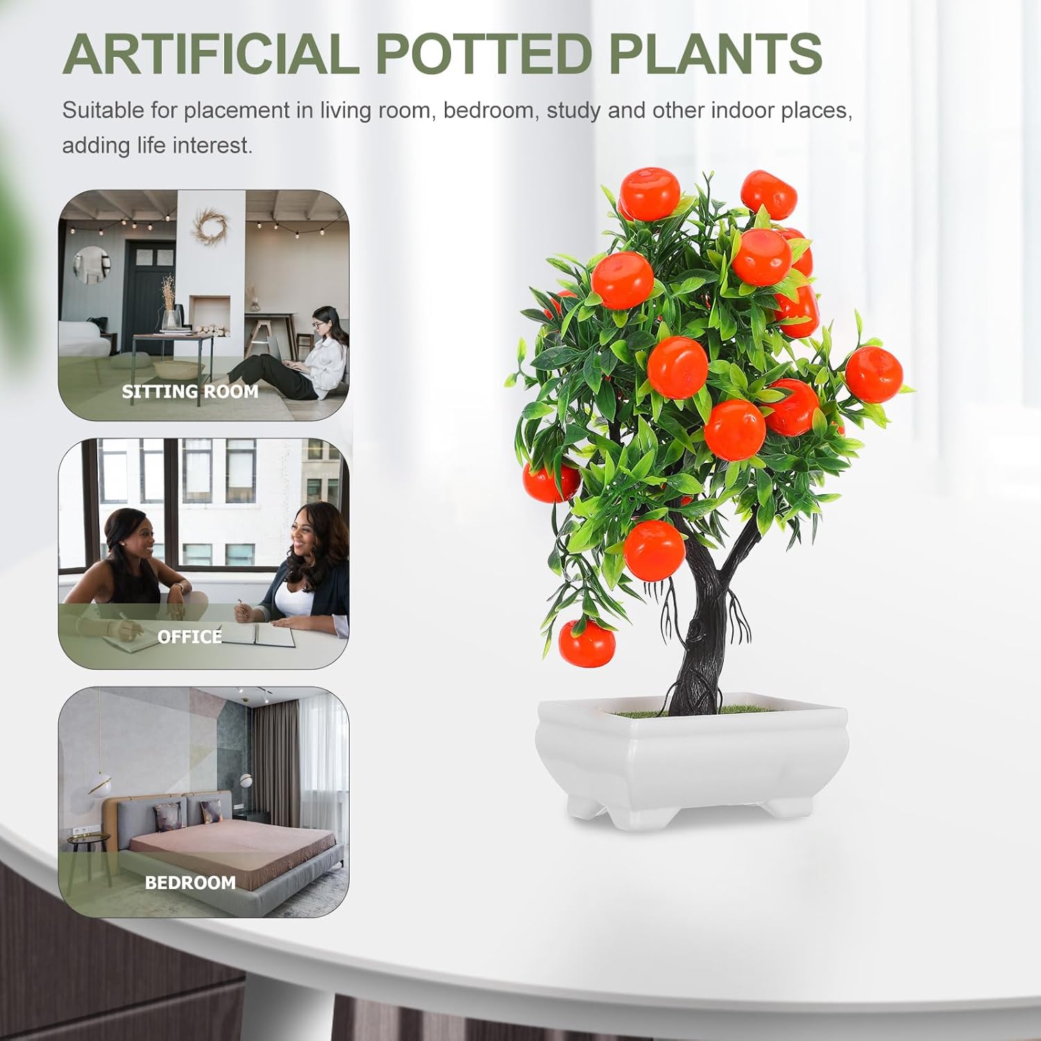 Enchanted Forest Artificial Orange Tree with Vase