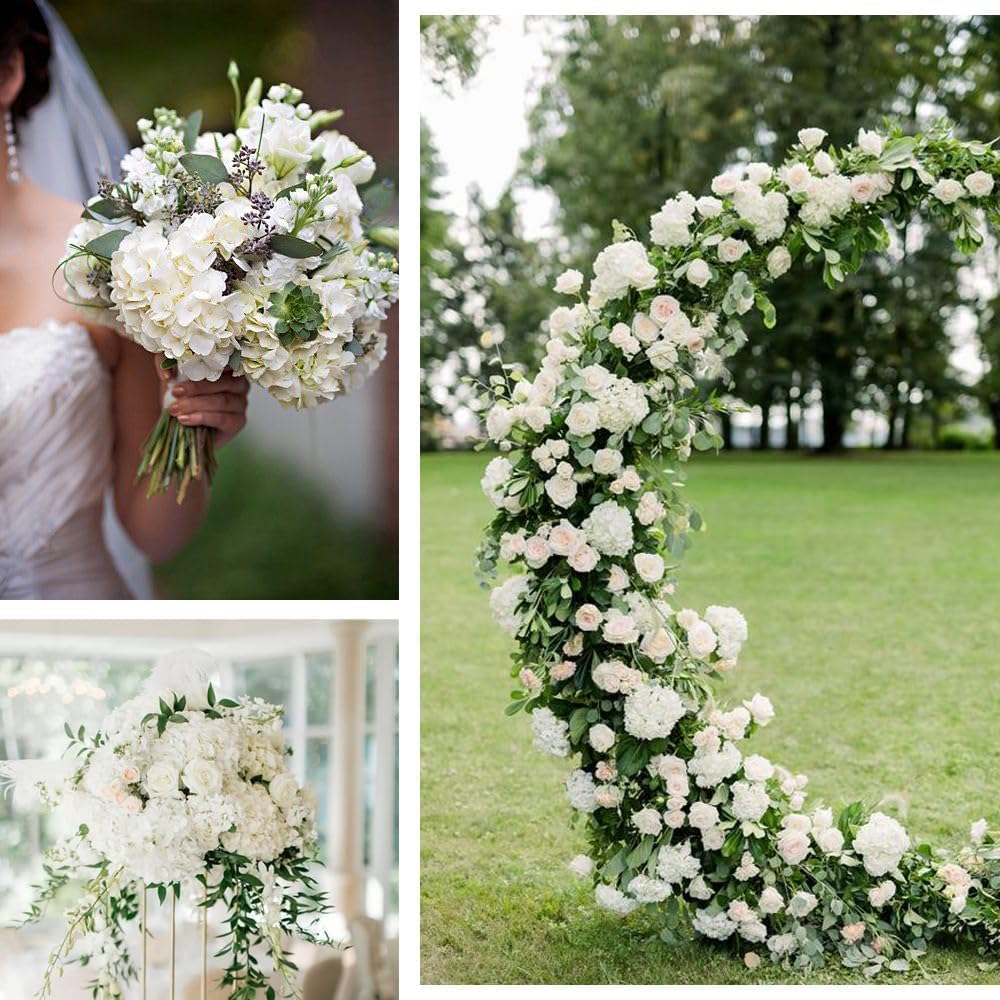 White Hydrangea Artificial Flowers Bulk 30 Pcs