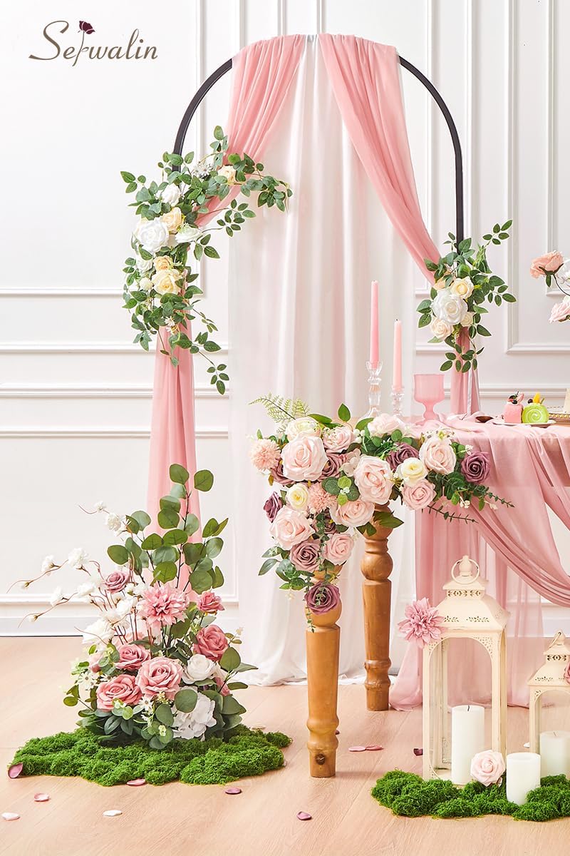 Serwalin Artificial Flowers Wedding Aisle Decor 2pcs