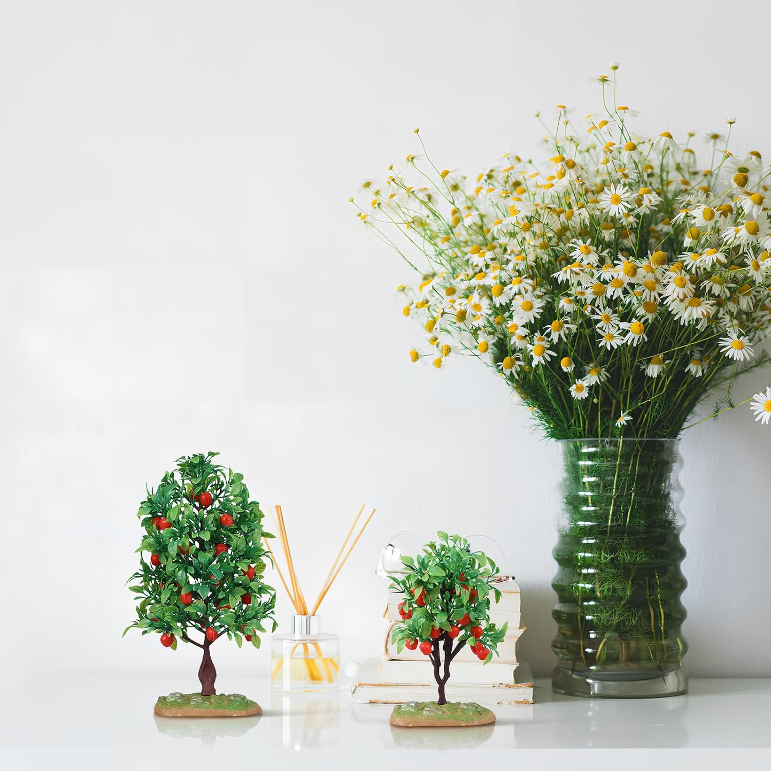 MAGICLULU 2pcs Mini Artificial Apple Trees for Home Decor