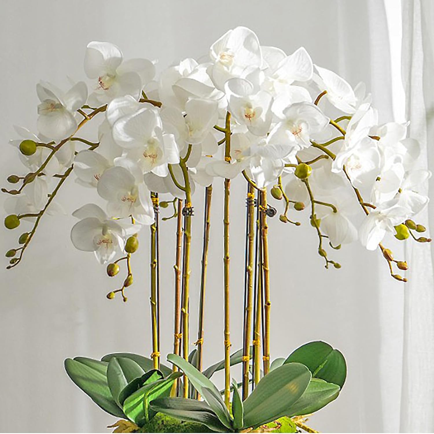 Duyone Artificial Orchid Set 35 Inch 4 Pcs Real Touch