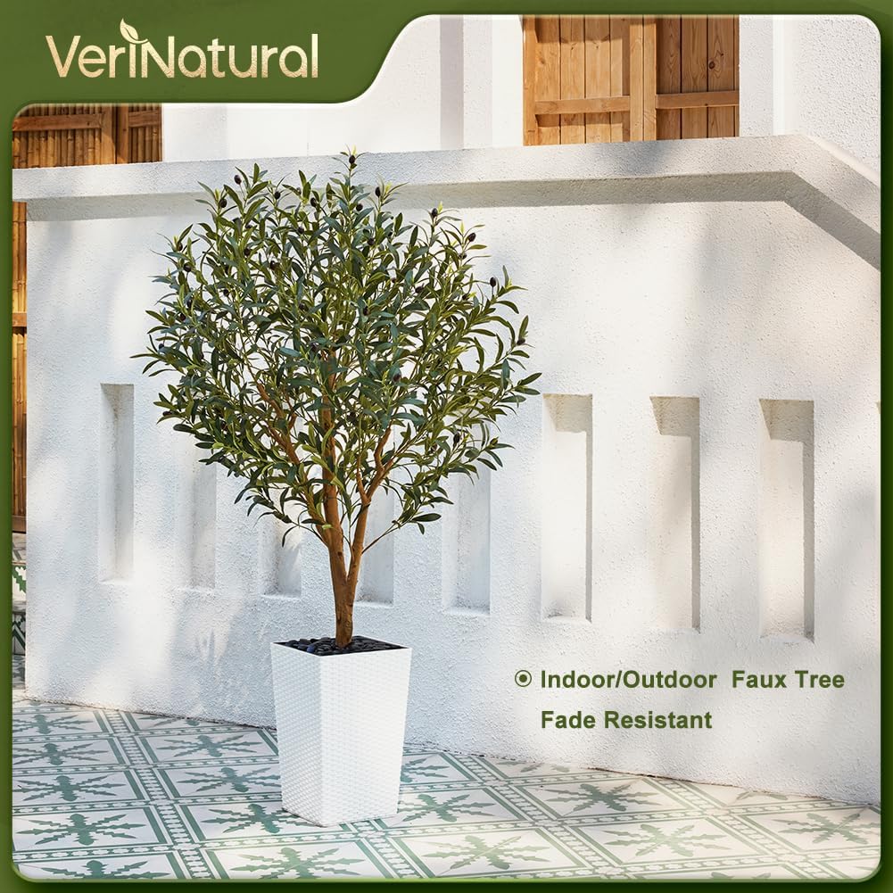 Artificial Olive Tree 5FT Real Wood Trunk UV Resistant