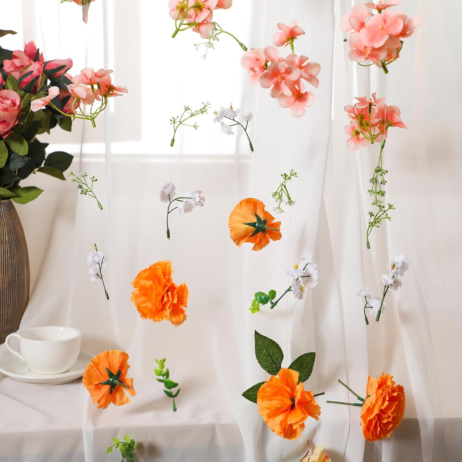 XunYee 6 Pcs 354 Ft Flower Garlands Wildflower Decor