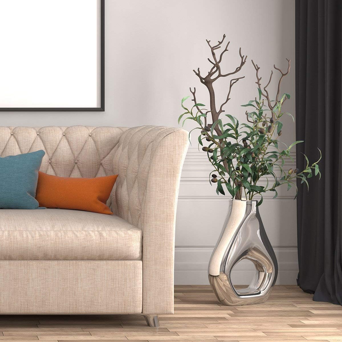 SHACOS 4 Pack Artificial Olive Branches 28 Inch