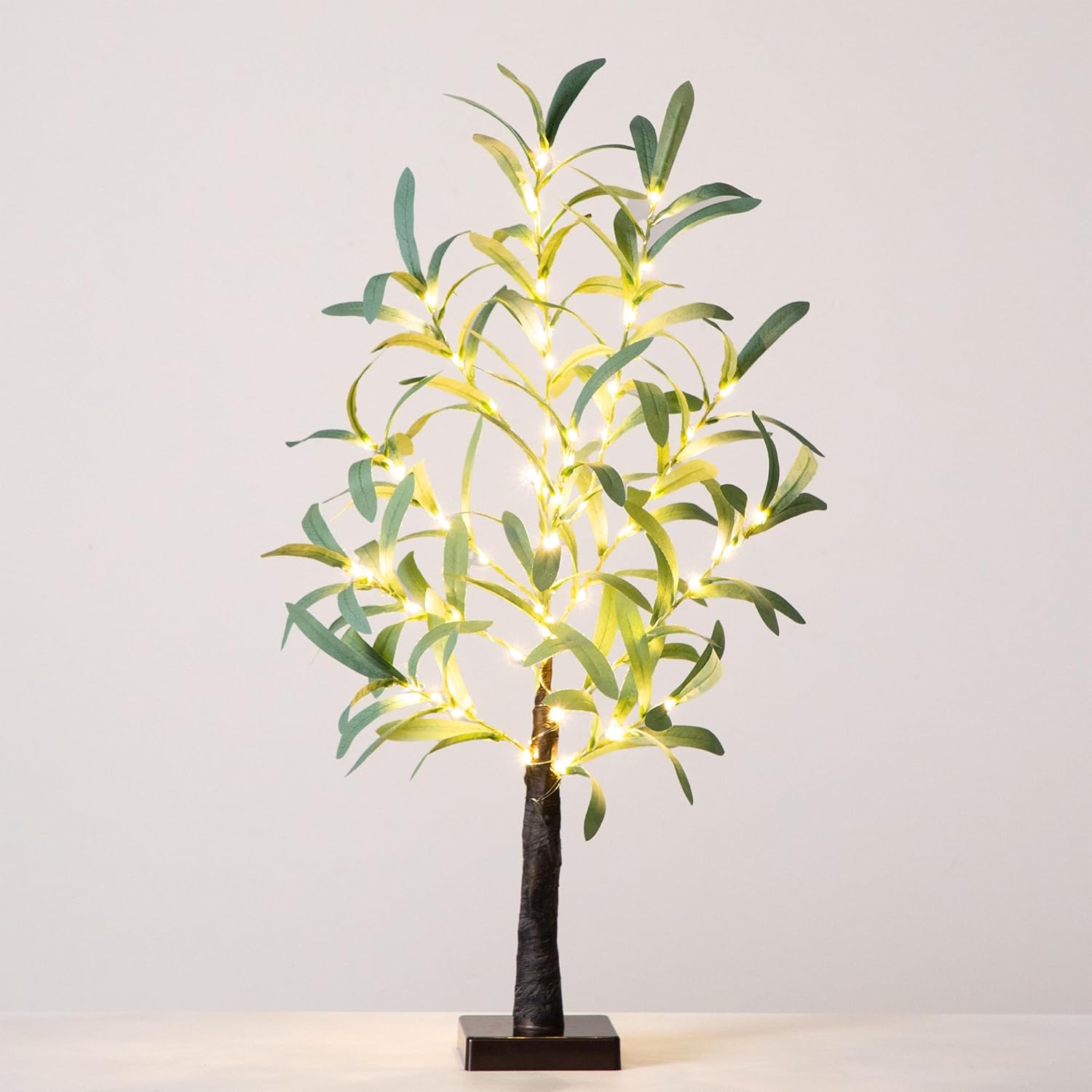 Nearly Natural 2-Foot Artificial Olive Tree with LED Lights
