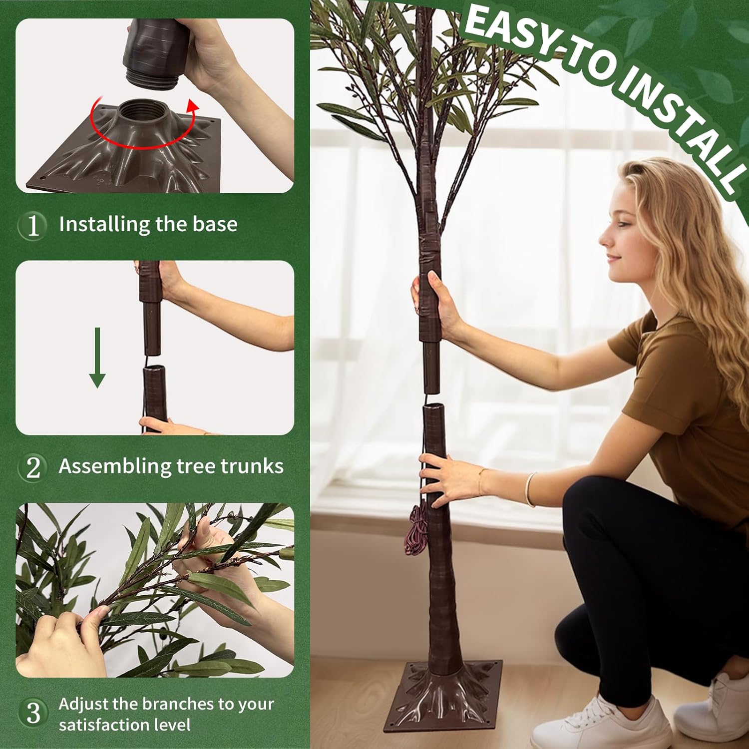 Vanthylit 6ft Artificial Olive Tree with 300 LED Lights