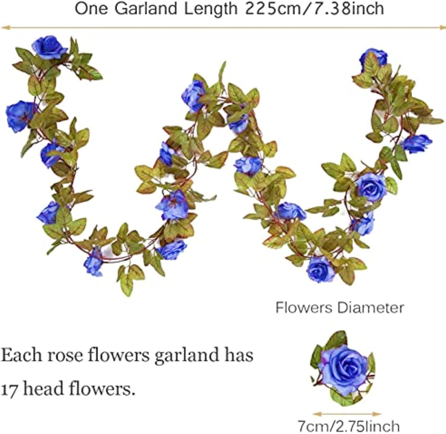 Artificial Lemon Rose Vine Garland Decoration