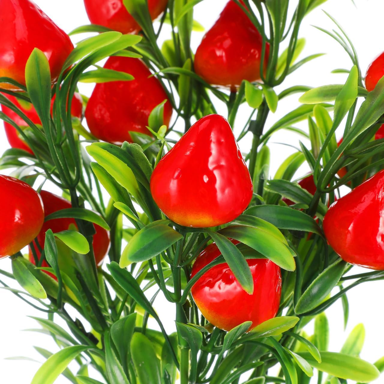 3PCS Fake Strawberry Plant for Home Party Decor Red