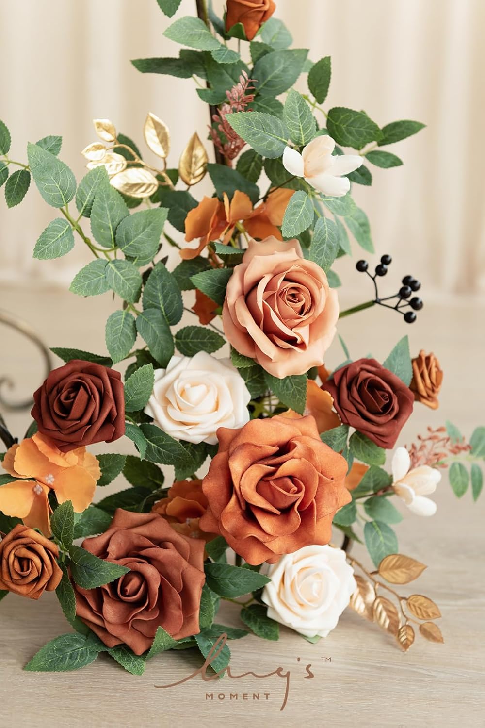 Lings Moment 2pcs Artificial Flower Garland for Wedding Decor