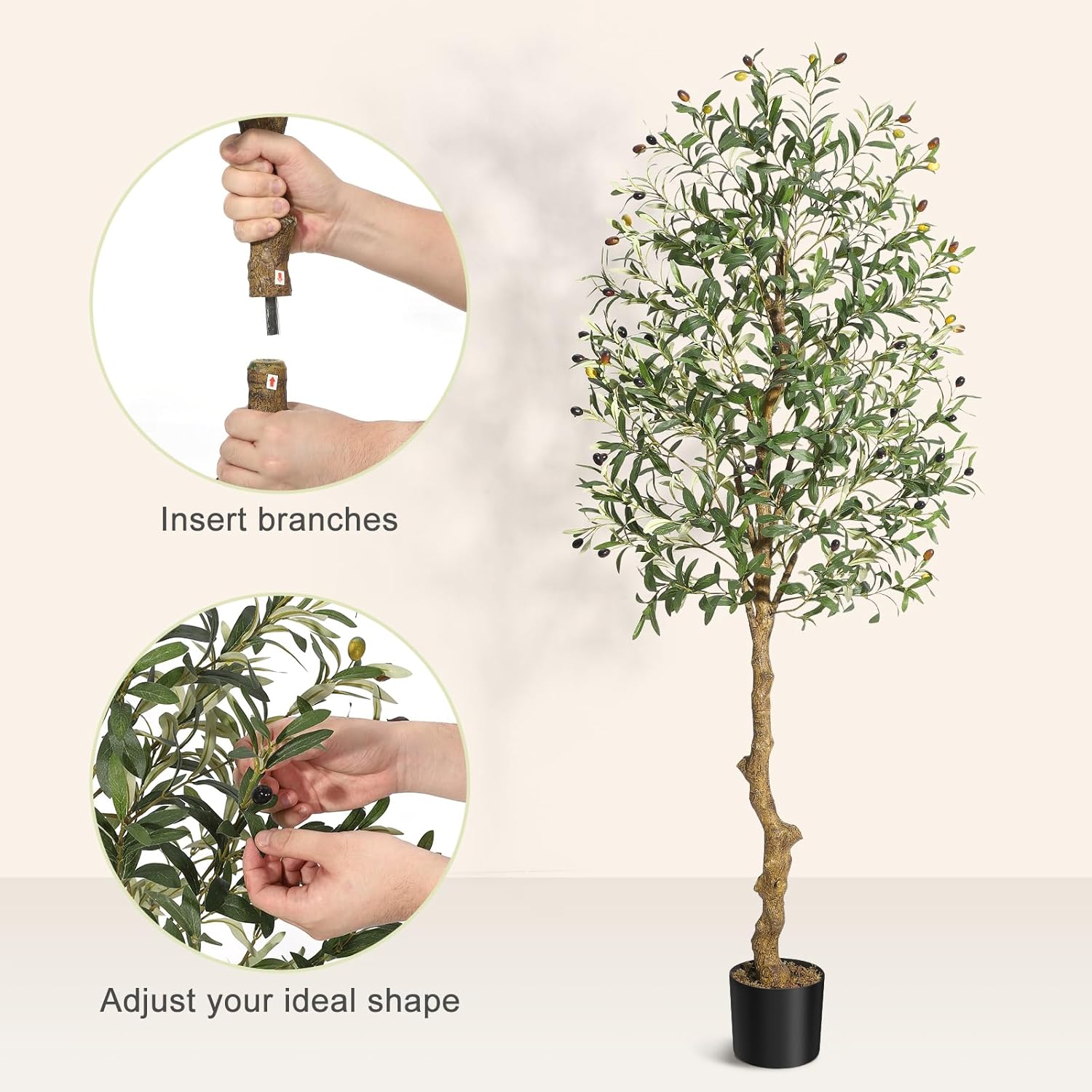 IDEALHOUSE Artificial Olive Tree 6FT Potted Decor