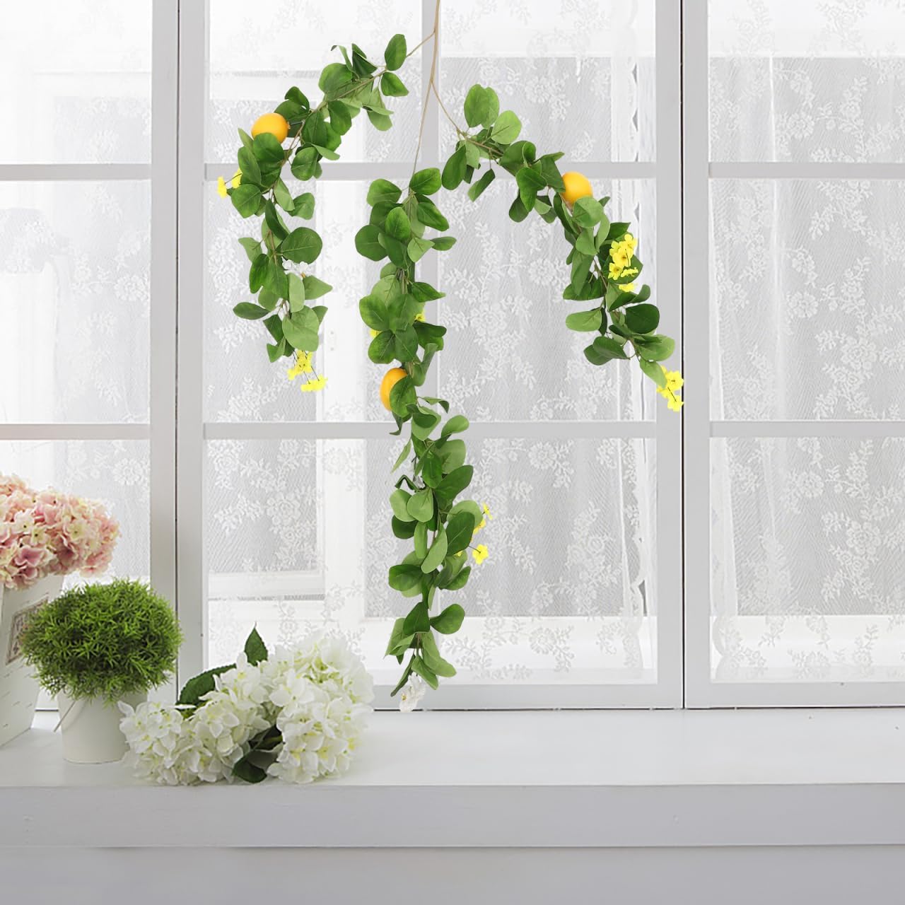 Faux Lemon Garland Artificial Plant Hanging Decor Summer Decor