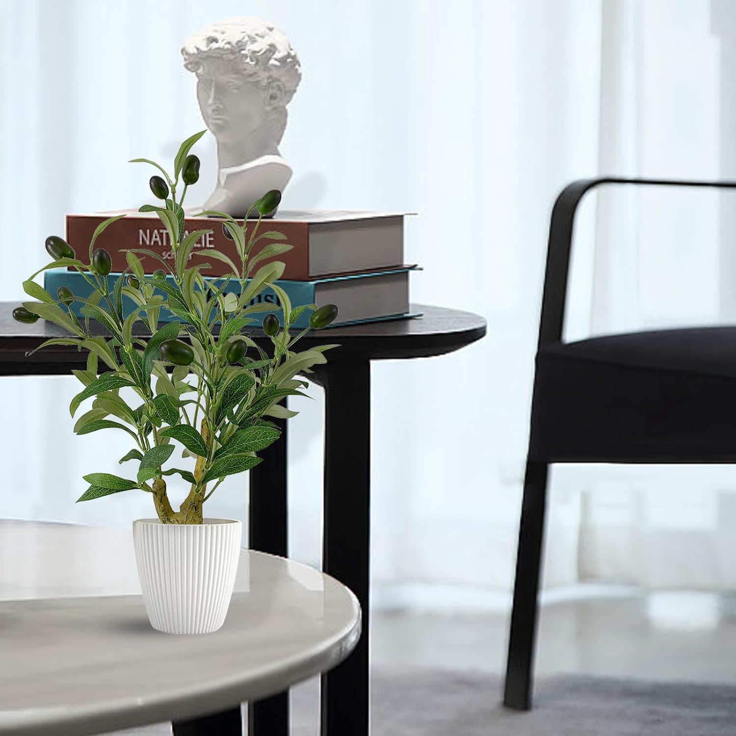 Realistic 18 Tall Artificial Olive Tree with Fruits