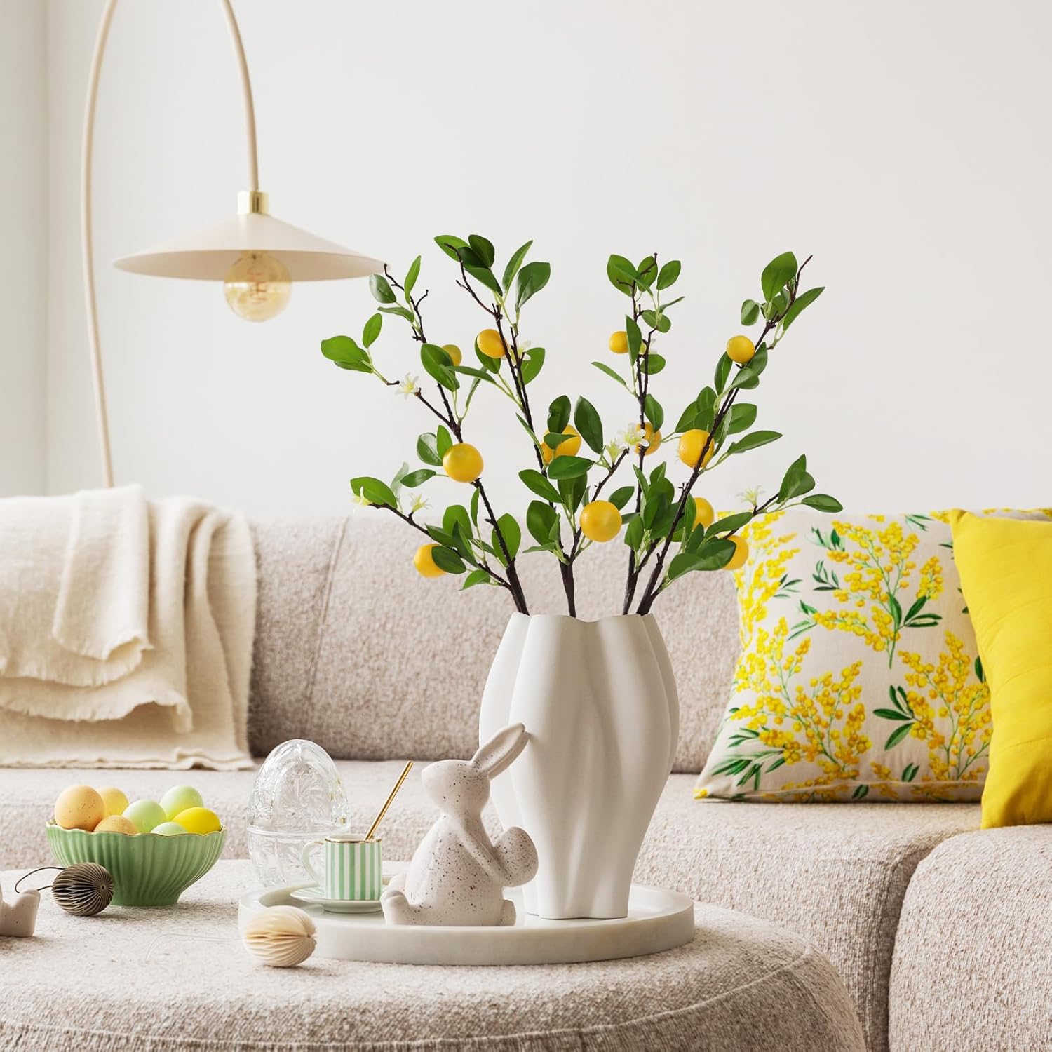 ucky Artificial Lemon Branches 4pcs 27 Inch