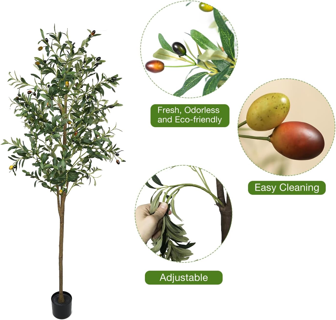 6FT Potted Artificial Olive Tree for Home Office Decor