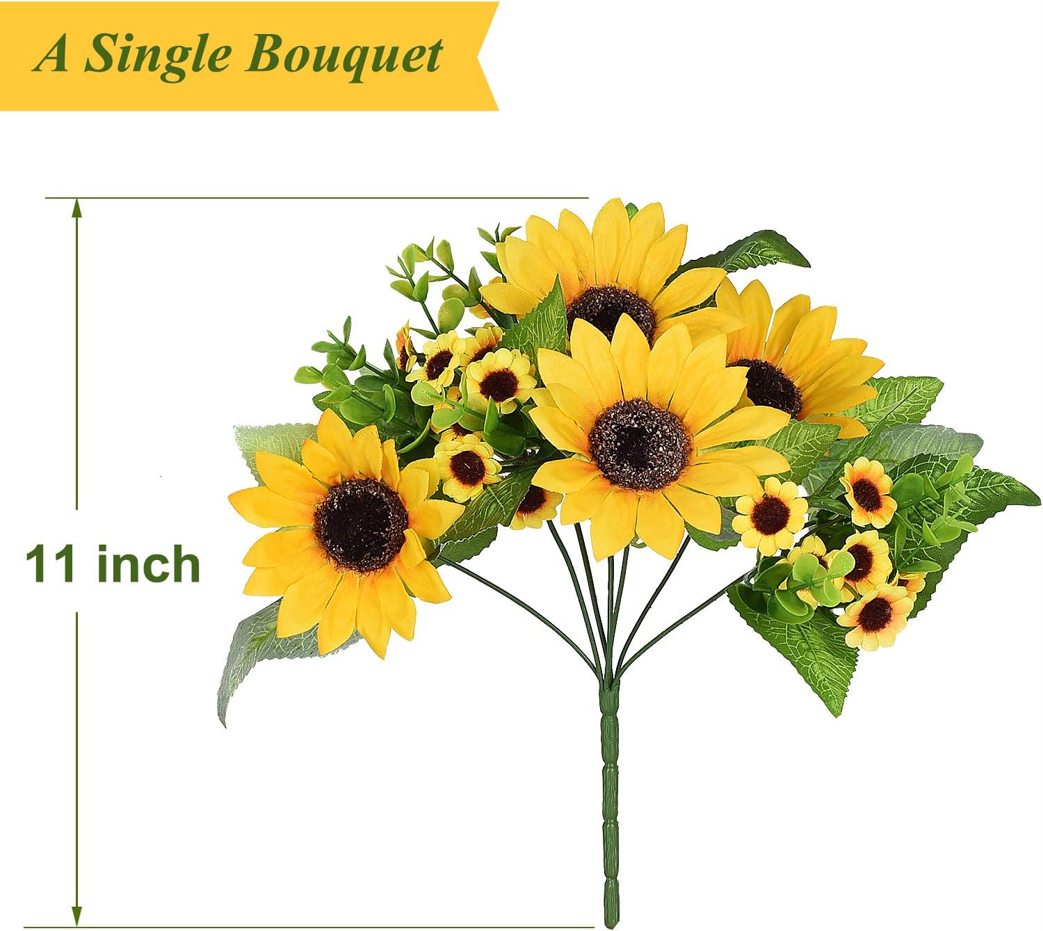 Lvydec Artificial Sunflower Bouquet 2 Pack