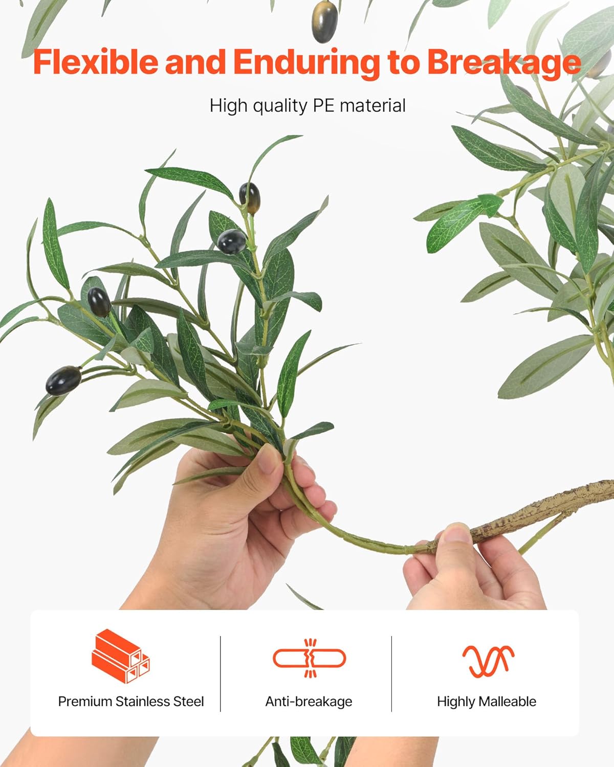 VEVOR 6FT Artificial Olive Tree with Realistic Fruits and Leaves