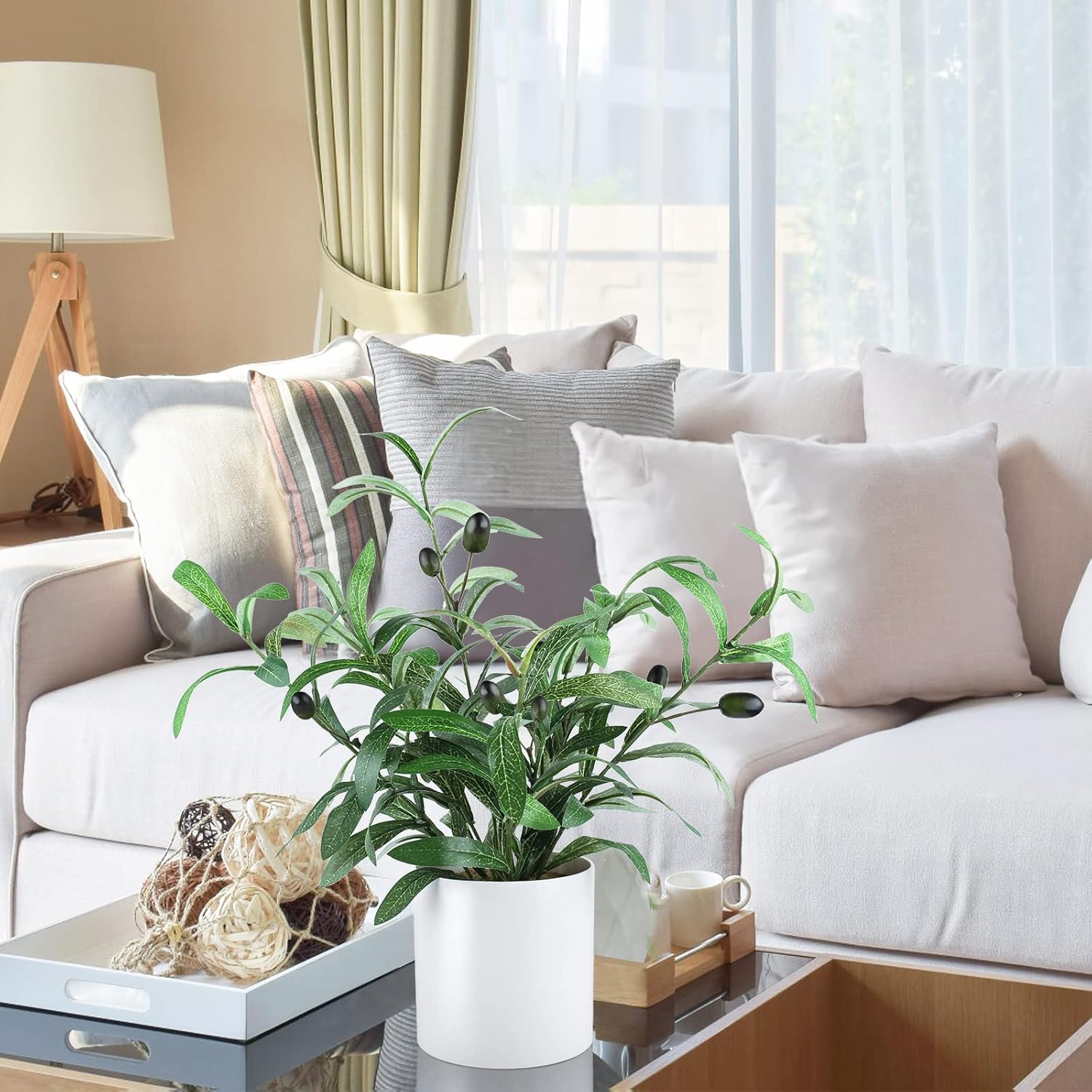 AceList Artificial Mini Olive Tree with Realistic Fruits and Leaves