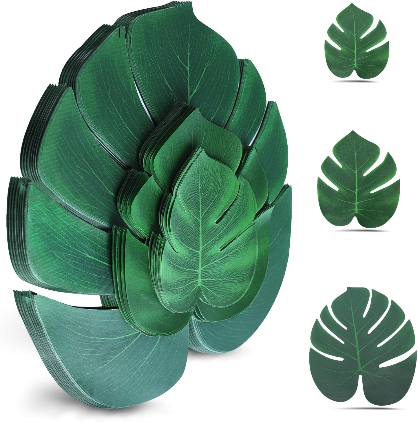 100Pcs Artificial Tropical Monstera Leaves for Home Decor