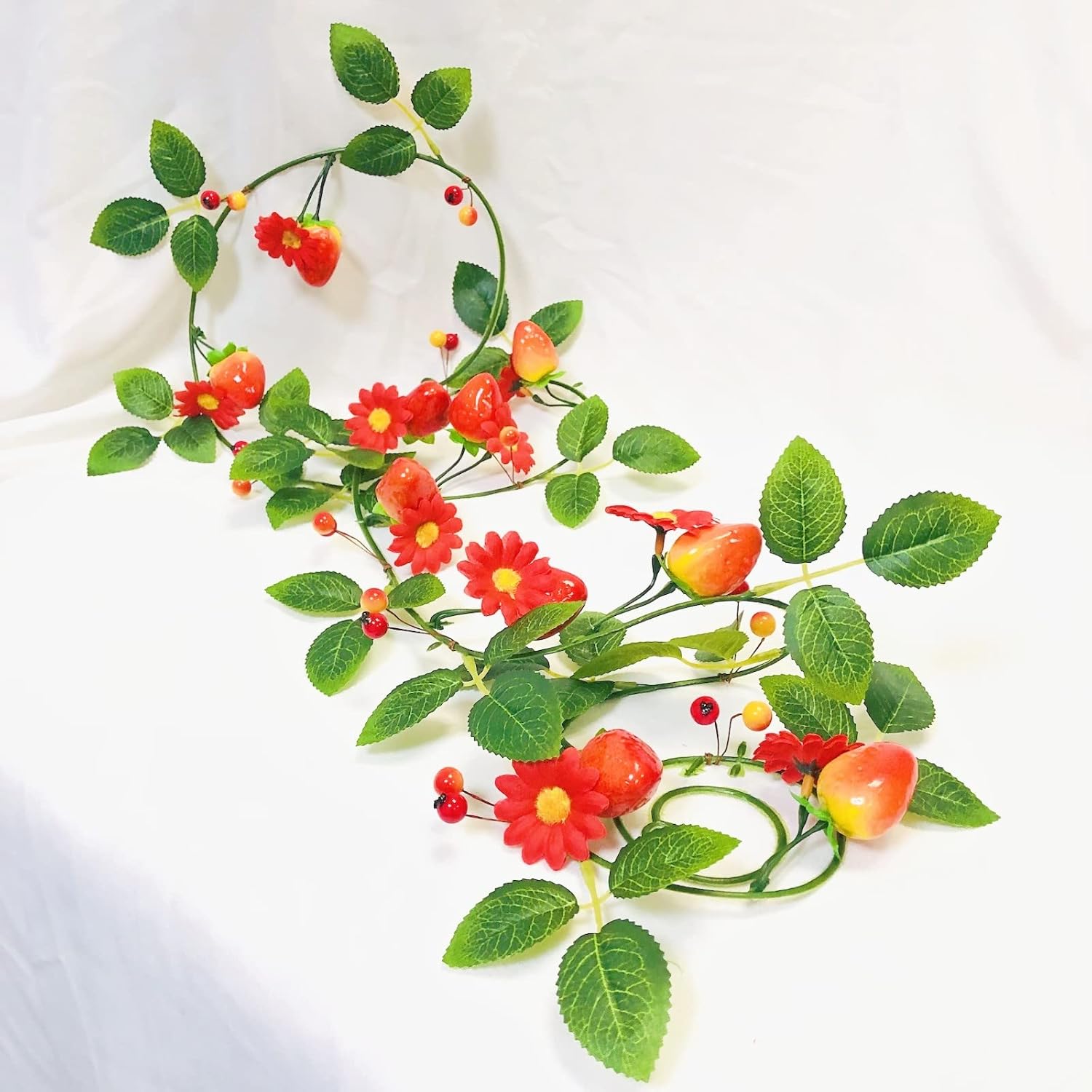 Artificial Strawberry Red Flower Garland for Wedding Home Garden