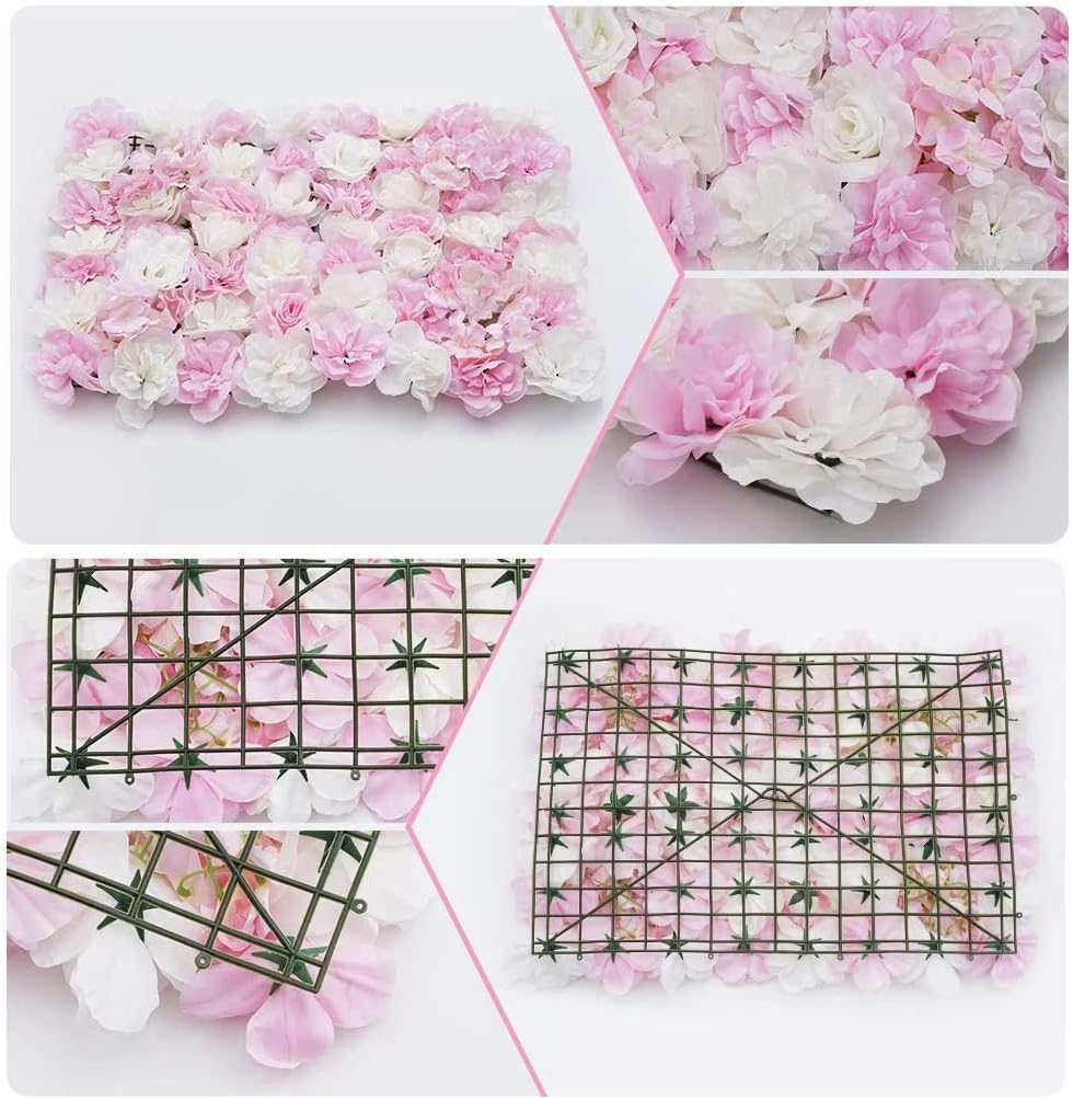 OWERU Artificial Flower Wall Panel 24x16 Inch