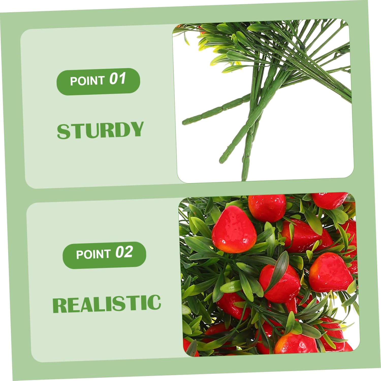 Generic Artificial Strawberry Flower Stem Decor