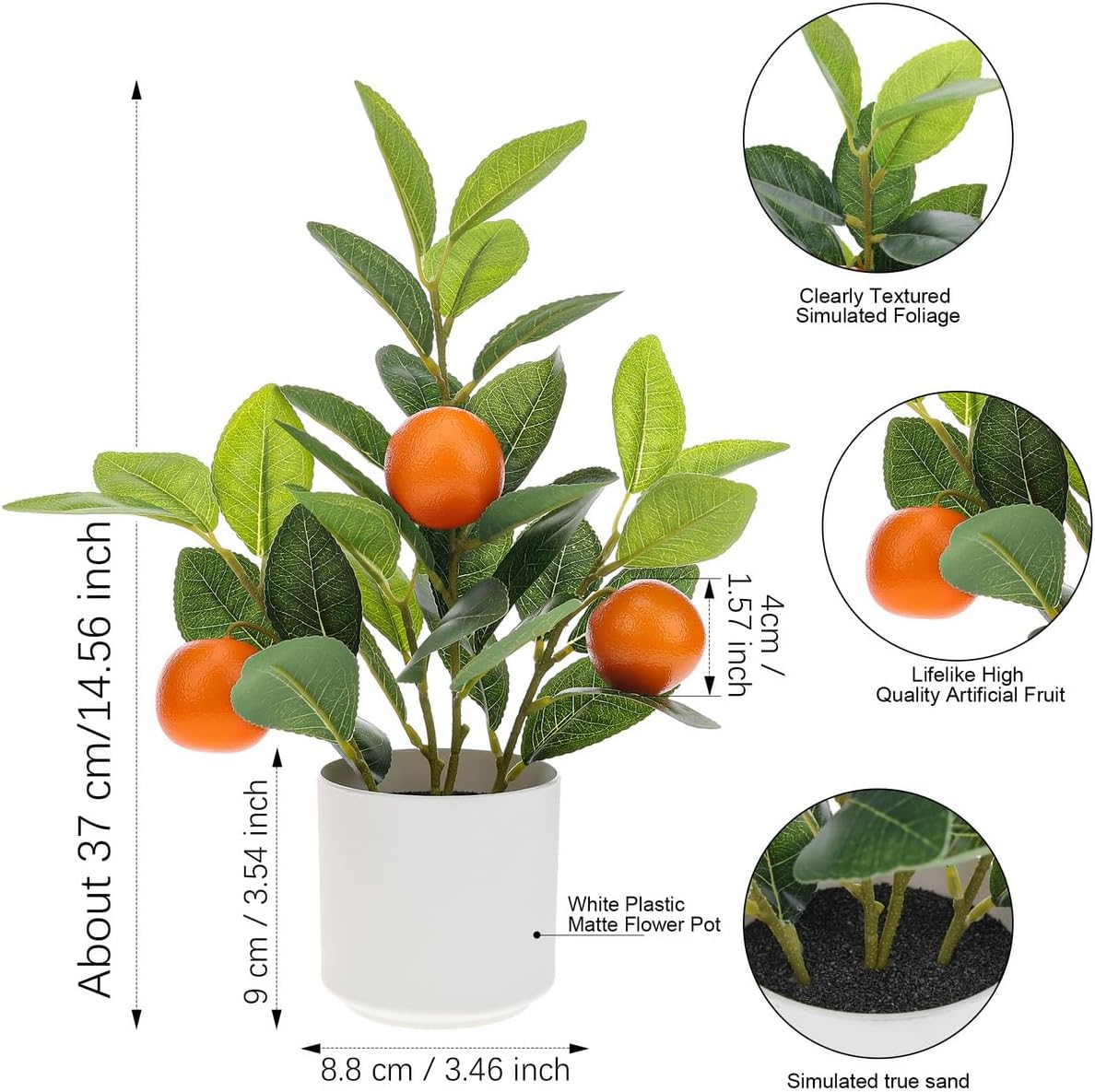 Woration Artificial Orange Tree 145 Inch Bonsai Pot