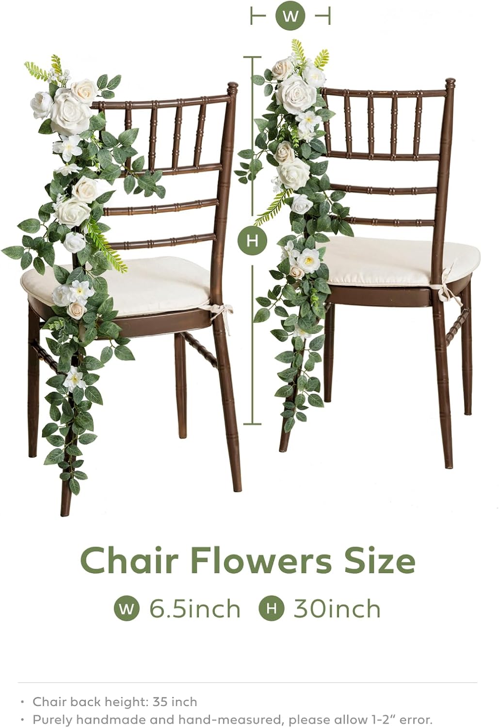 Lings Moment 10pcs Wedding Chair Decorations Aisle Floral Swag