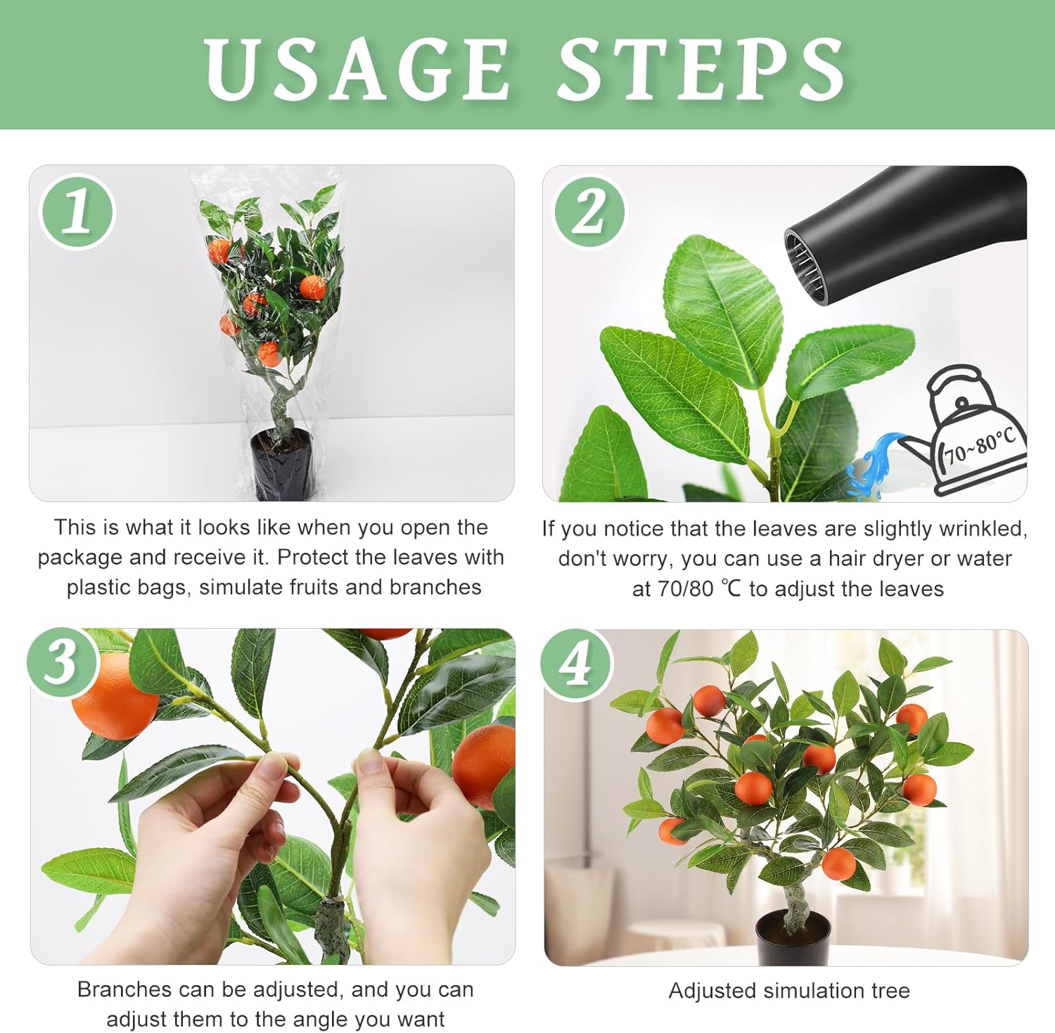 23 Inch Realistic Artificial Orange Tree with Fake Mandarin Oranges