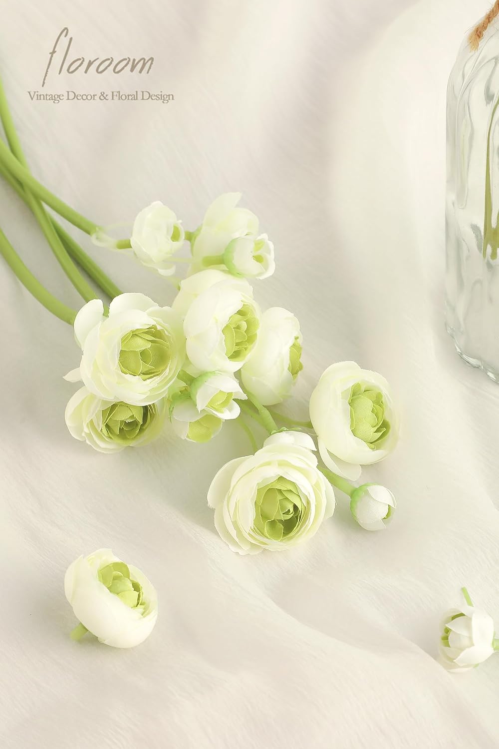 Floroom Mini Ranunculus Artificial Flowers 18 Pcs