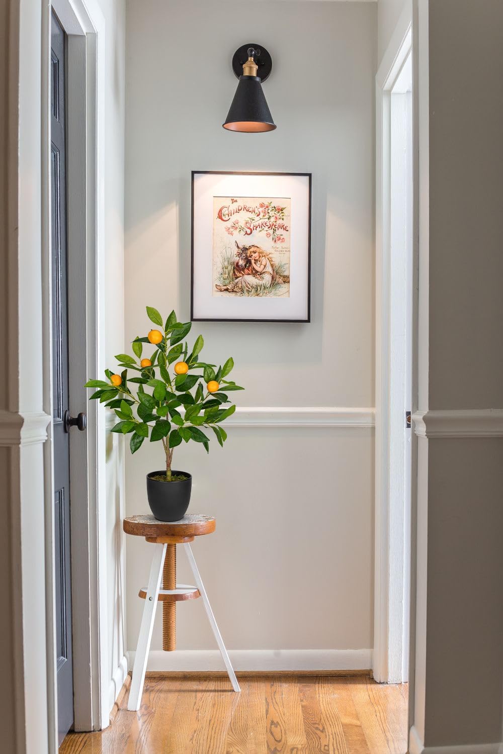 2 Ft Artificial Orange Trees 2 Pack with Black Pots