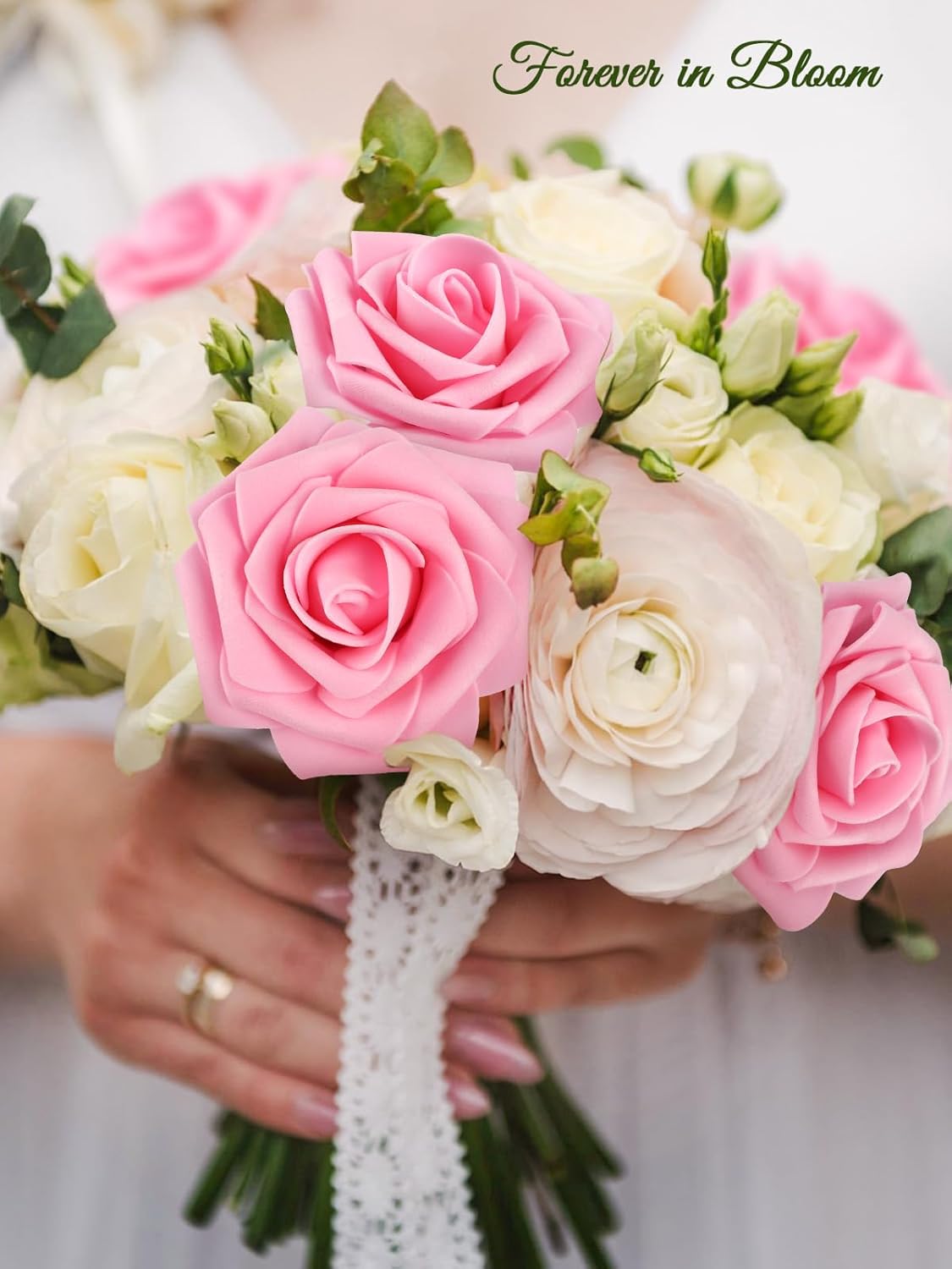 MACTING Artificial Pink Roses 30PCS Wedding Decor
