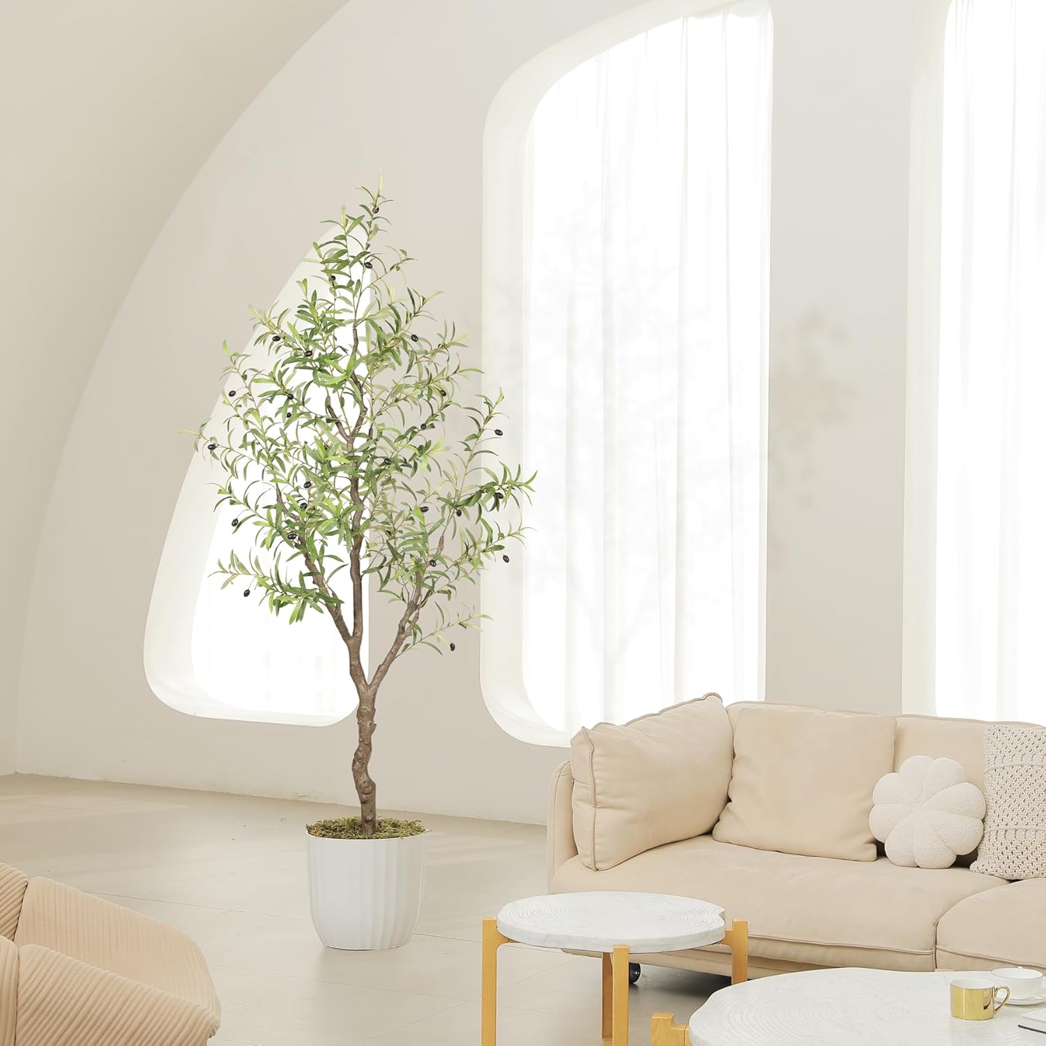 LYERSE Olive Tree 6ft Artificial Indoor Decor