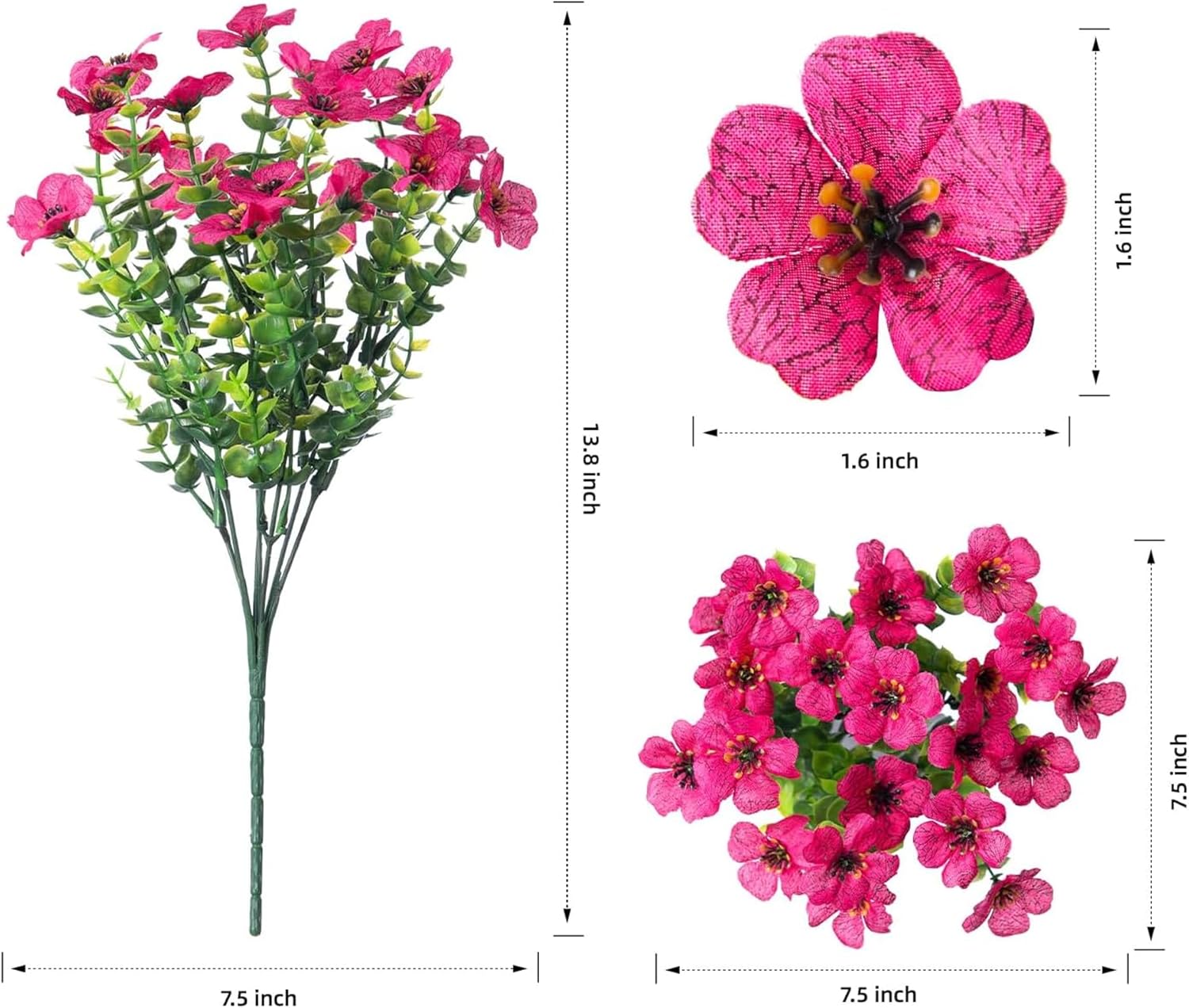 HyeFlora Artificial Daisy Flowers 12 Bundles