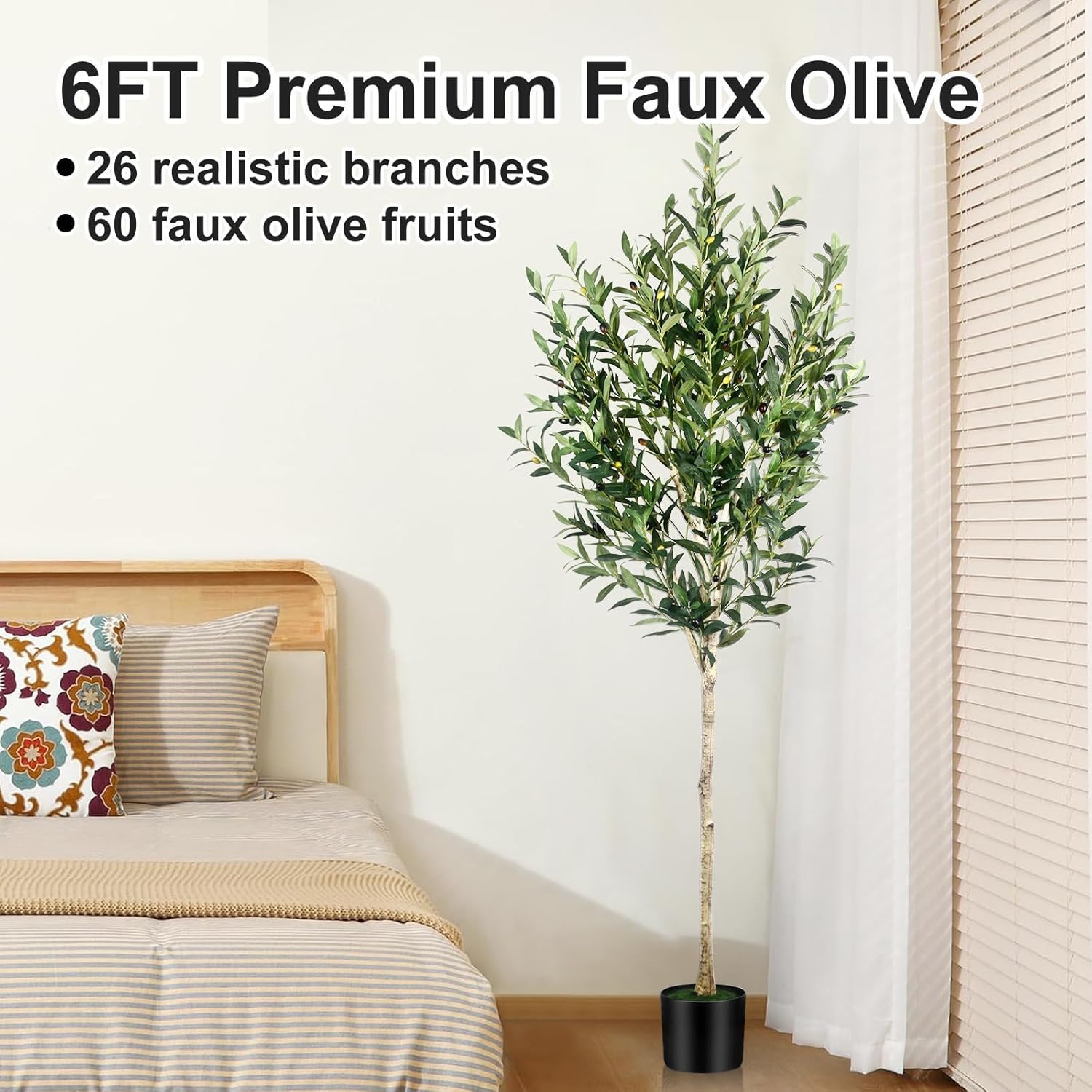 6FT Olive Tree Artificial Indoor Decor