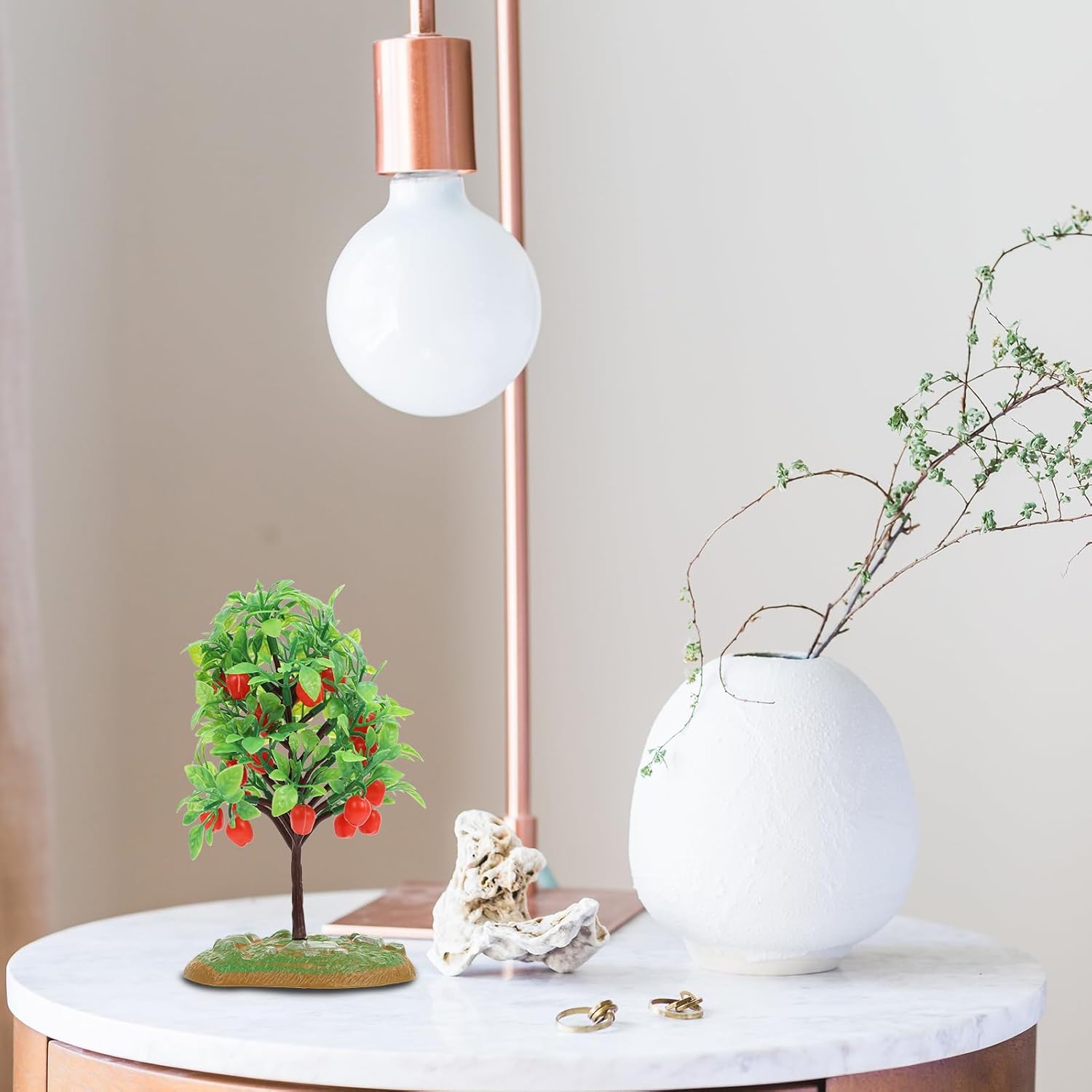 2pcs Artificial Apple Tree Model for Micro Landscape Decor