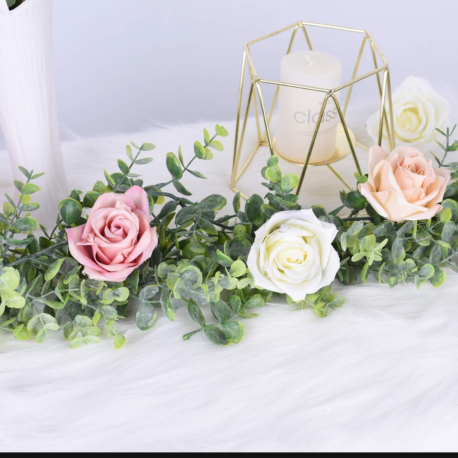DearHouse 6 Pack Faux Eucalyptus Garland Plant