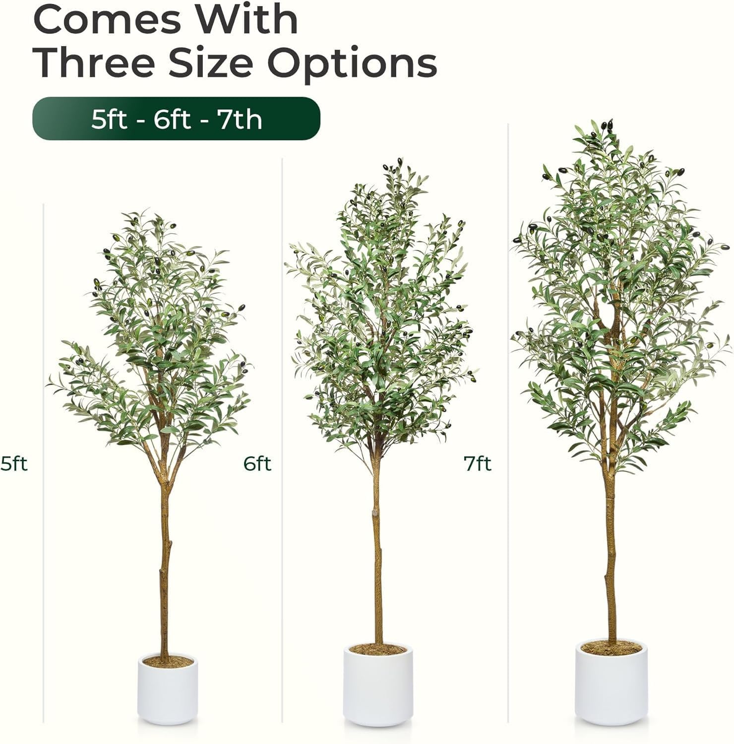 Faux Olive Tree 5ft - Artificial Indoor Decor with Pot