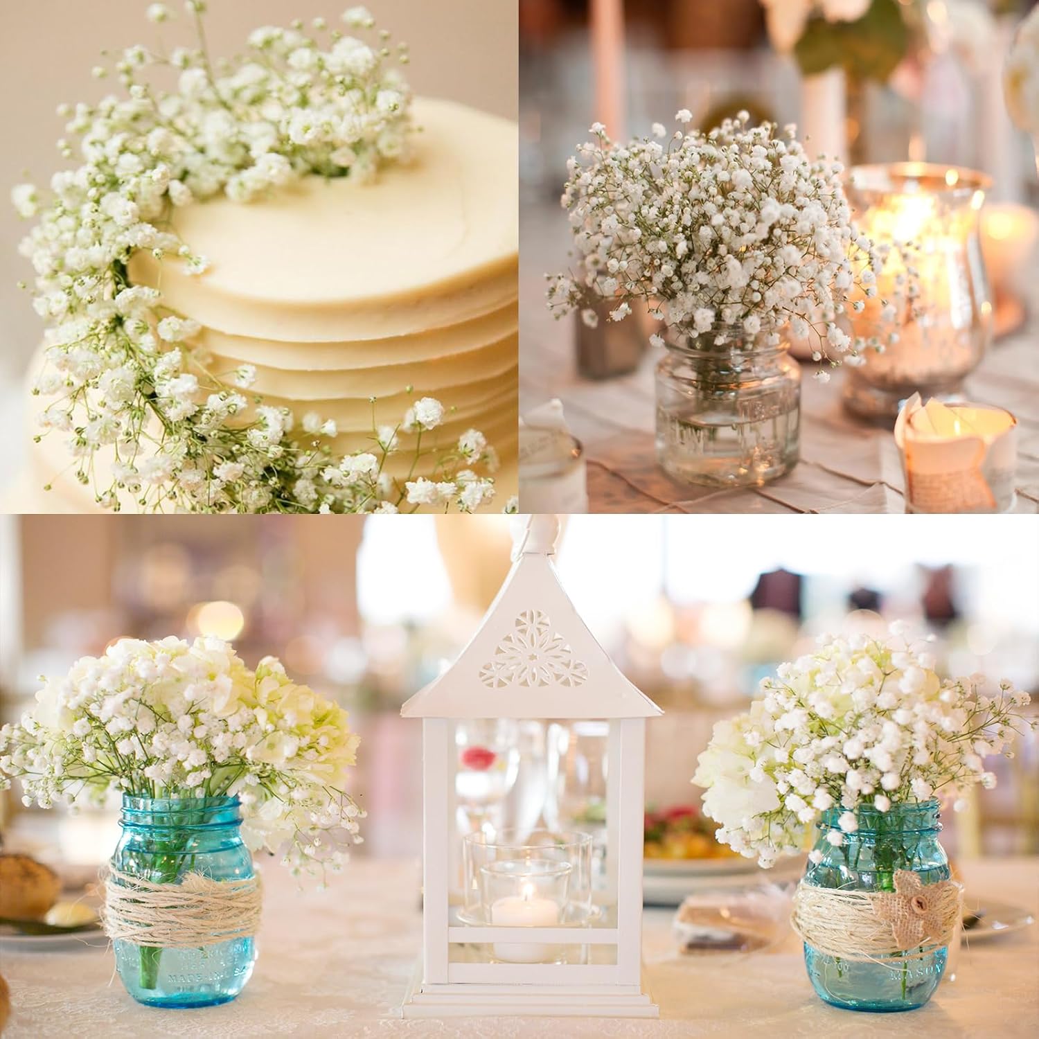 30 Pcs Baby Breath Artificial Flowers for Wedding Decor