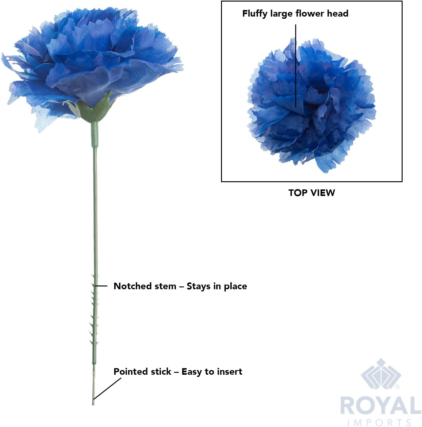 Royal Imports Artificial Carnations Ivory 5 Stems