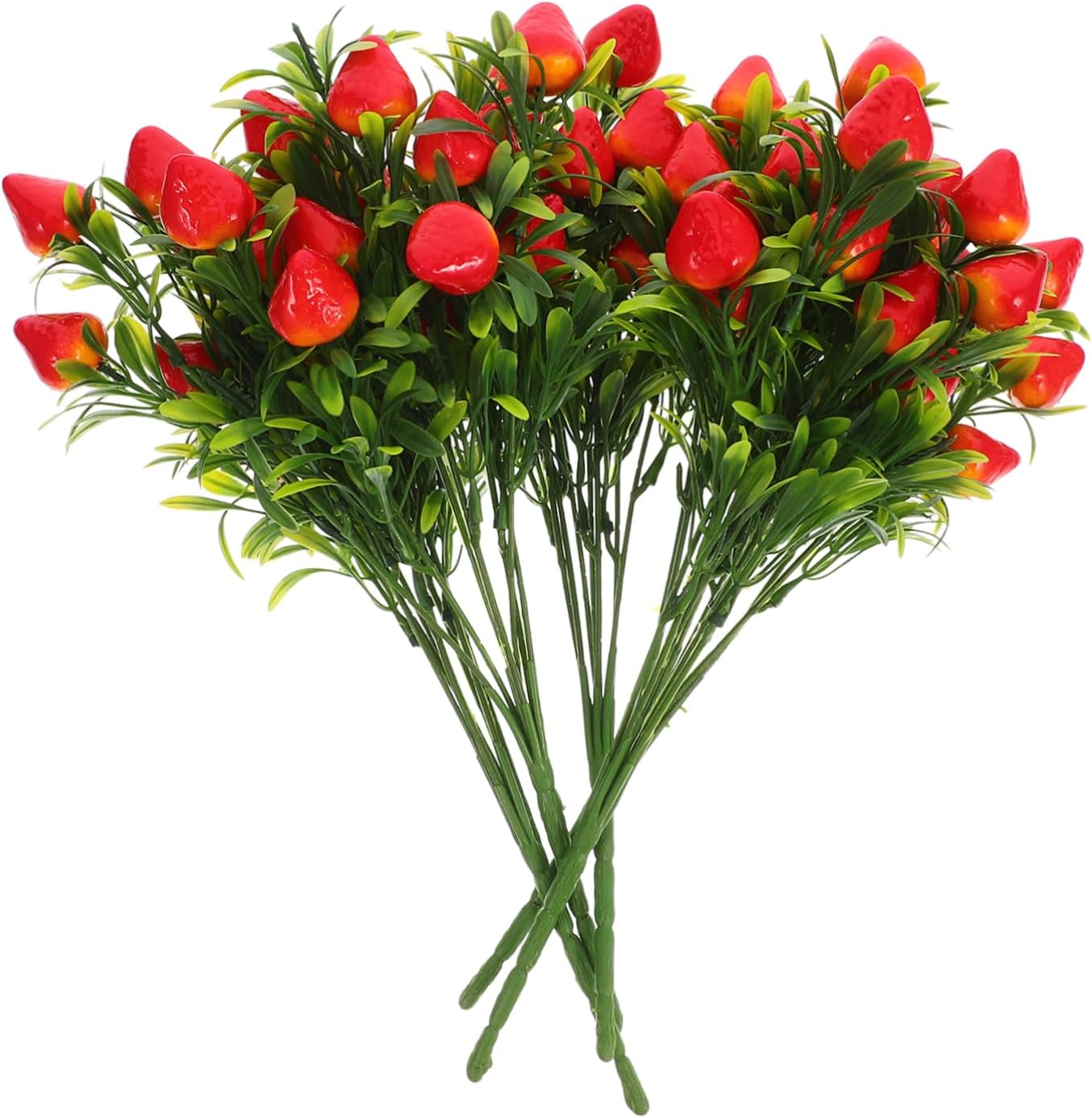 Generic Artificial Strawberry Flower Stem Decor