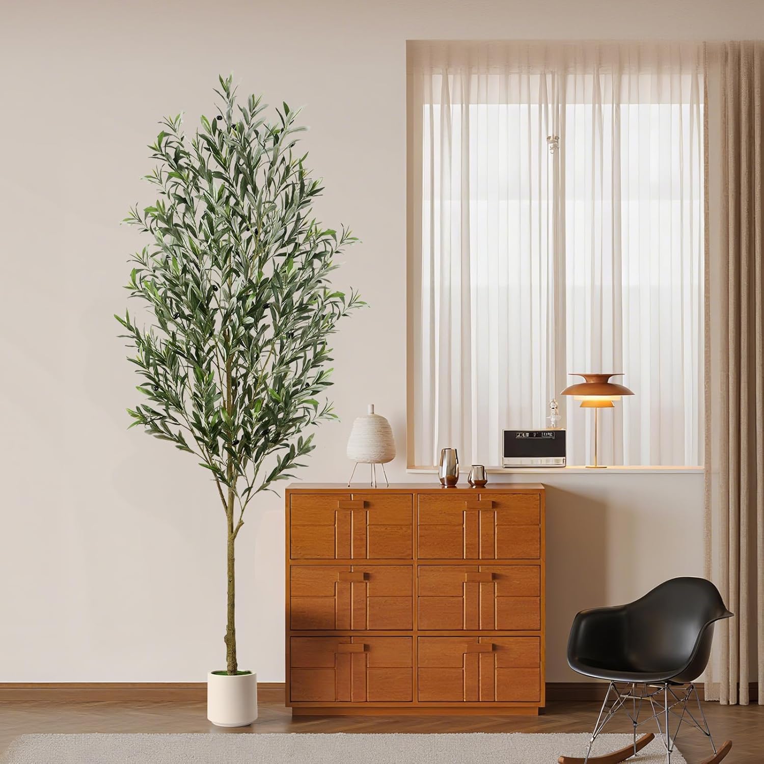 7FT Artificial Olive Tree with Realistic Fruits and Trunk